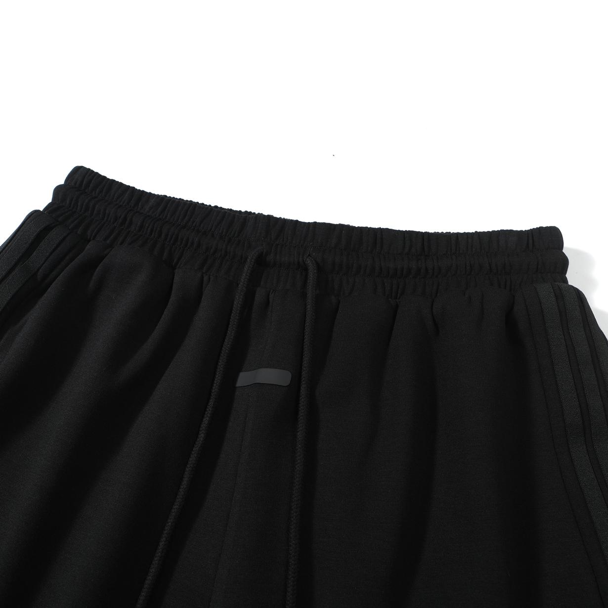 FOG ESSENTIALS Black Triple-Stripe Fleece Jogger