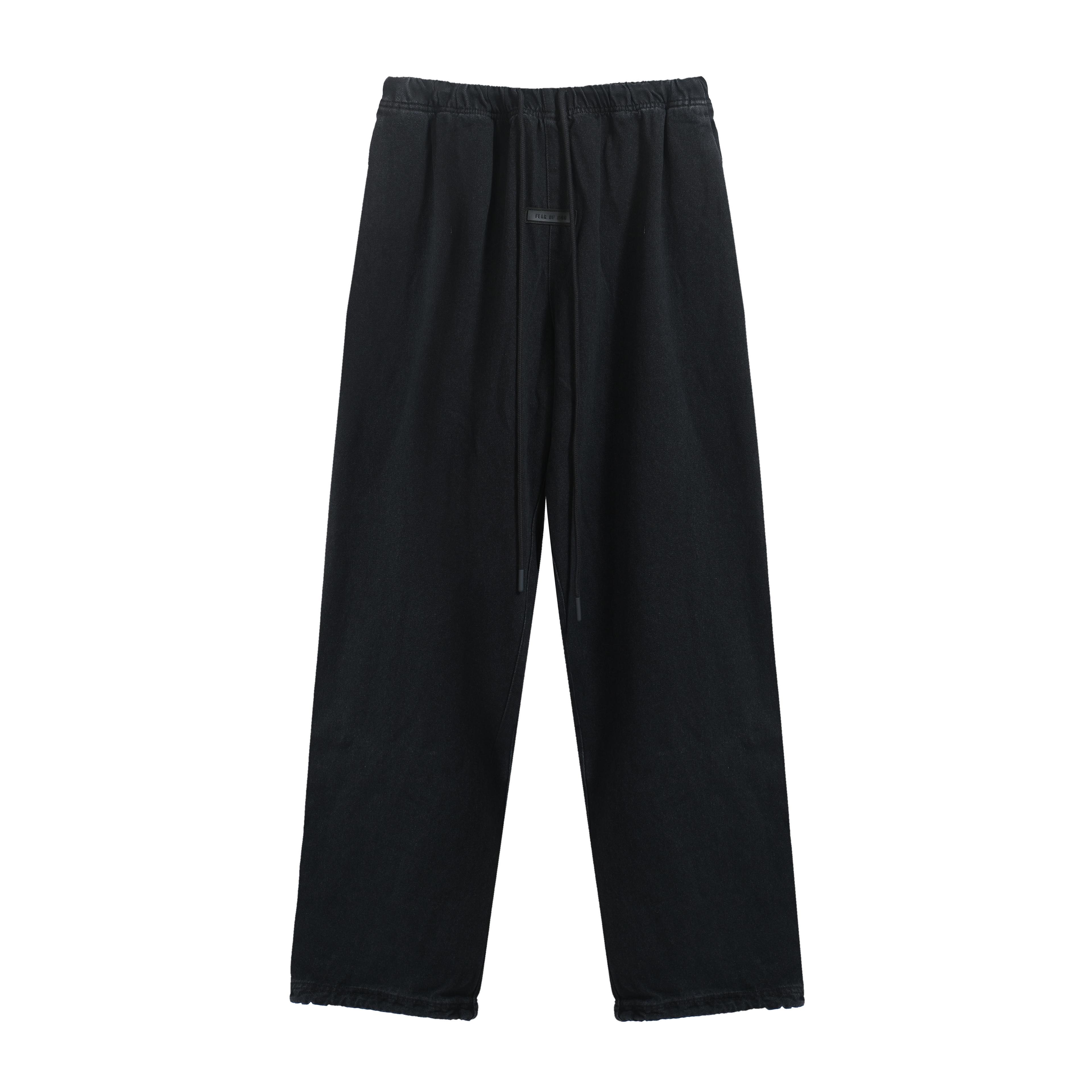 FOG ESSENTIALS Dark Wash Drawcord Wide-Leg Denim Jeans