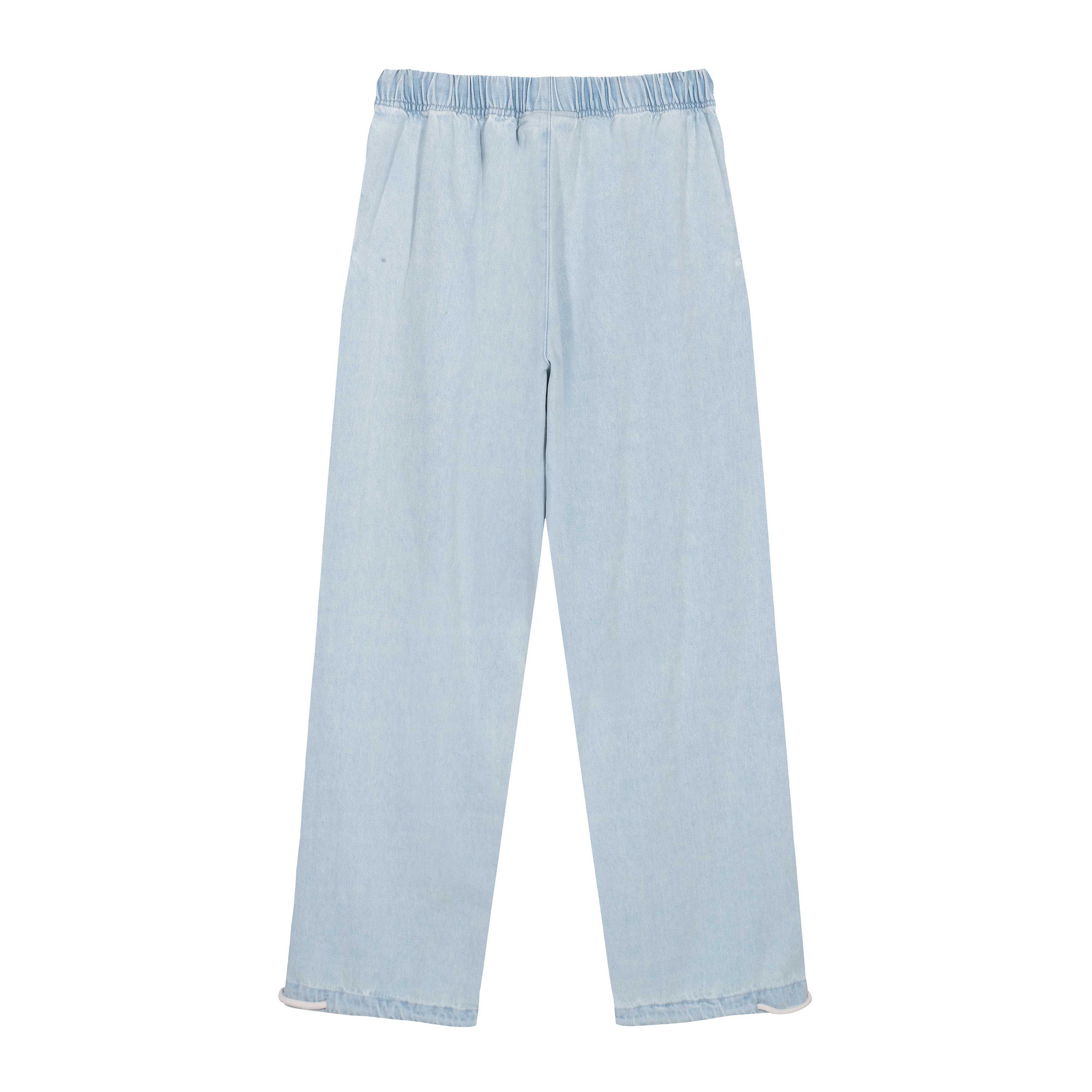FOG ESSENTIALS Light Wash Drawcord Wide-Leg Denim Jeans