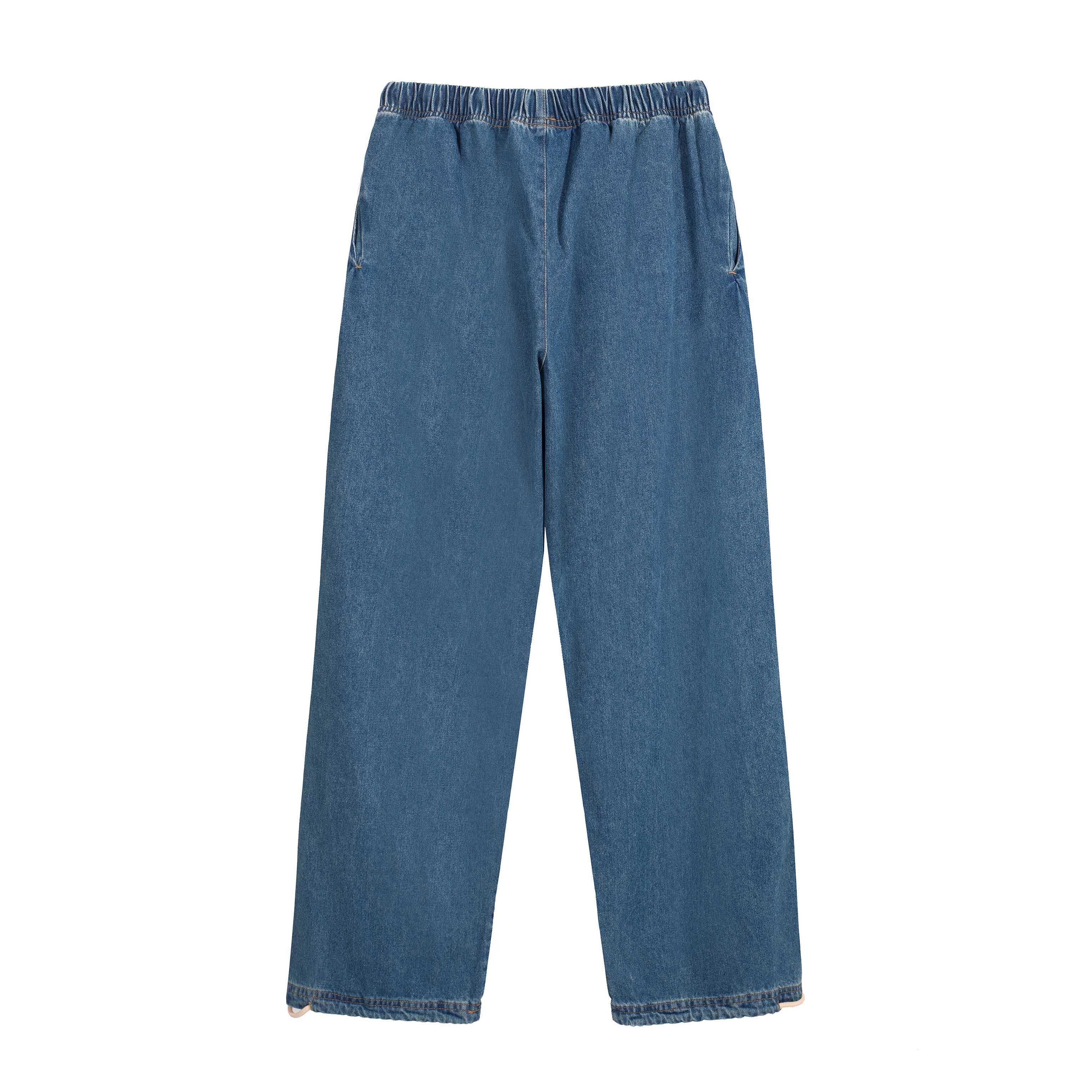 Essentials Wide-Leg Denim Drawstring Pants - FOG Streetwear
