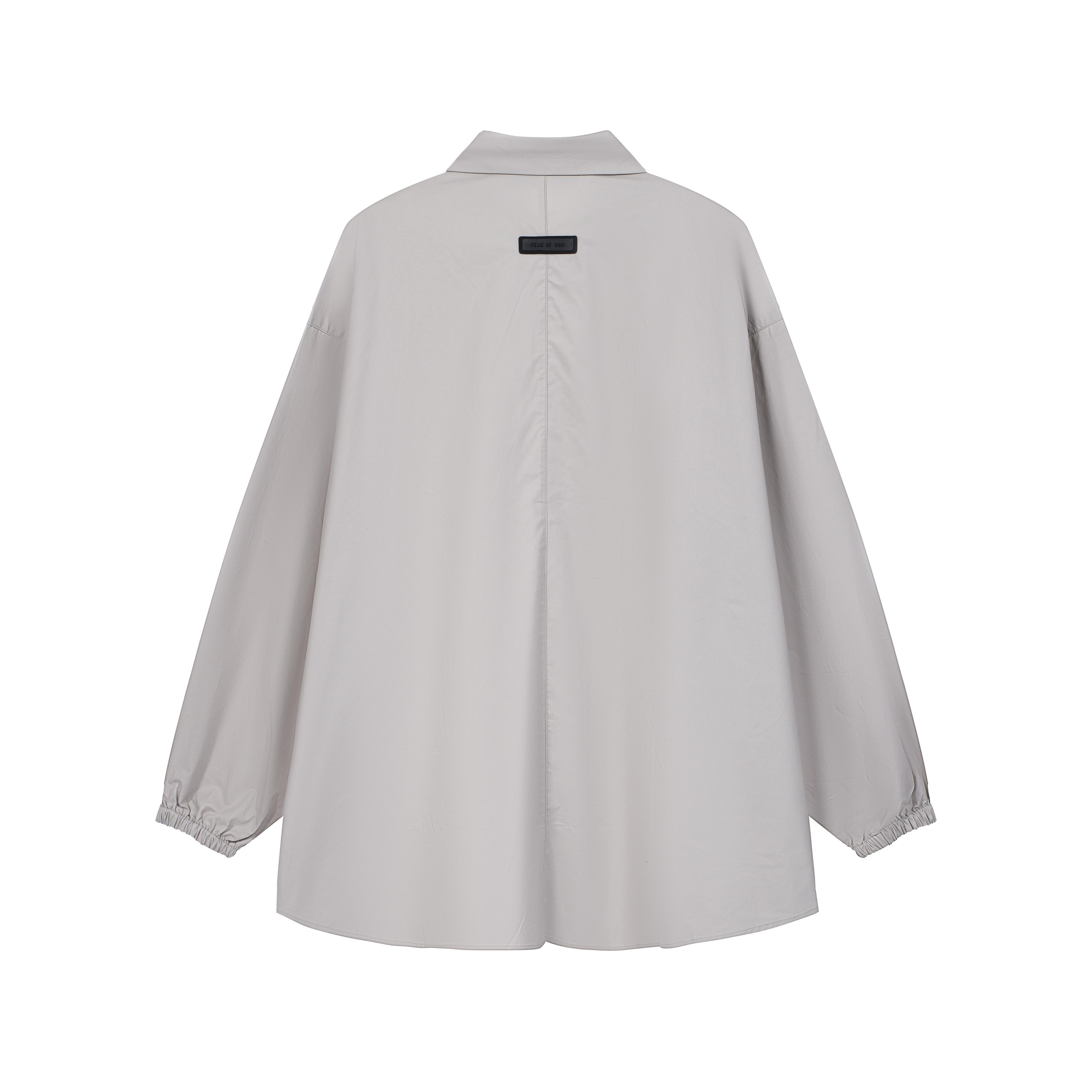 Unisex Oversized Drawstring Shirt - Pale Taupe Minimalist