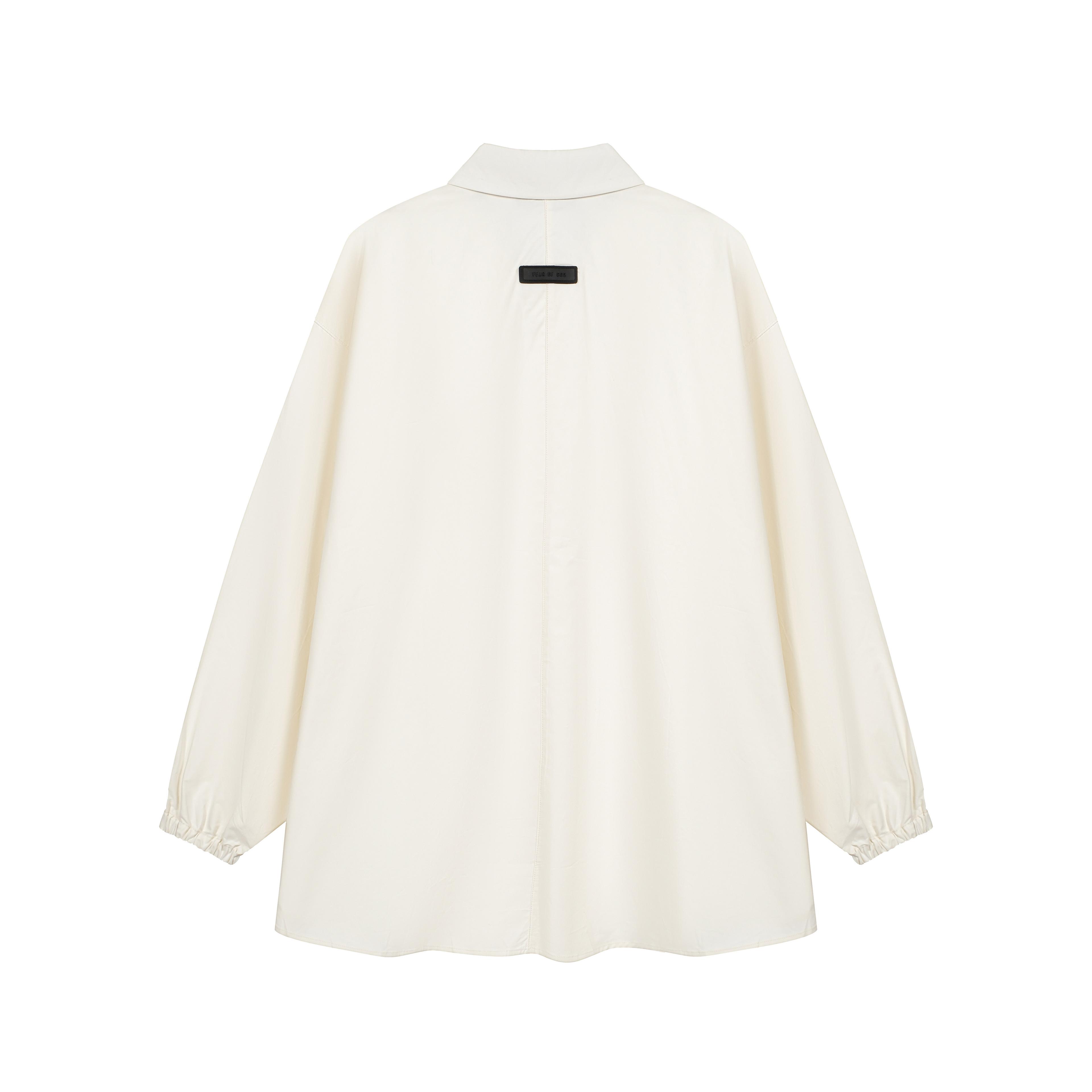 Unisex Oversized Drawstring Shirt - Cream Minimalist