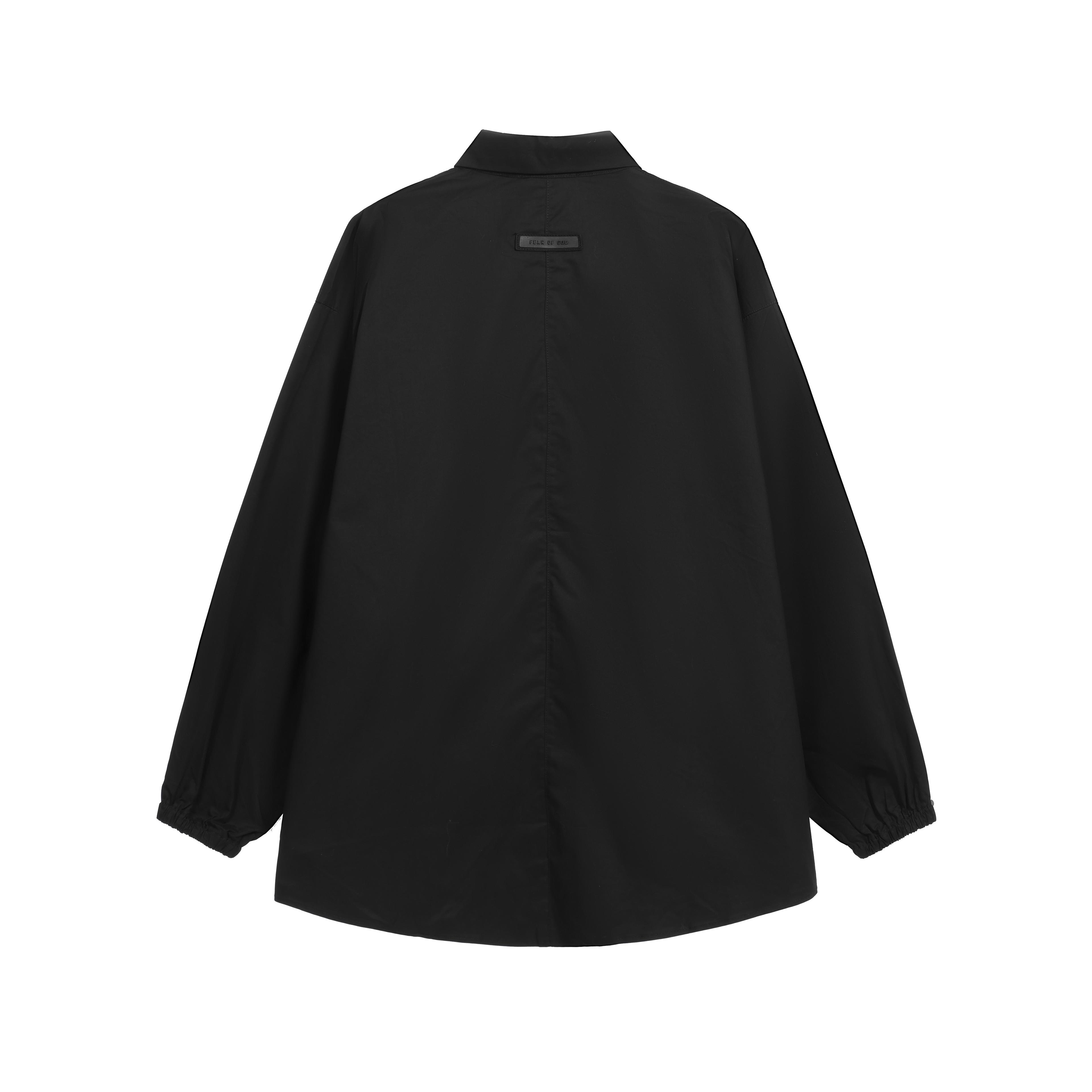 Unisex Oversized Drawstring Shirt - Black Minimalist Style