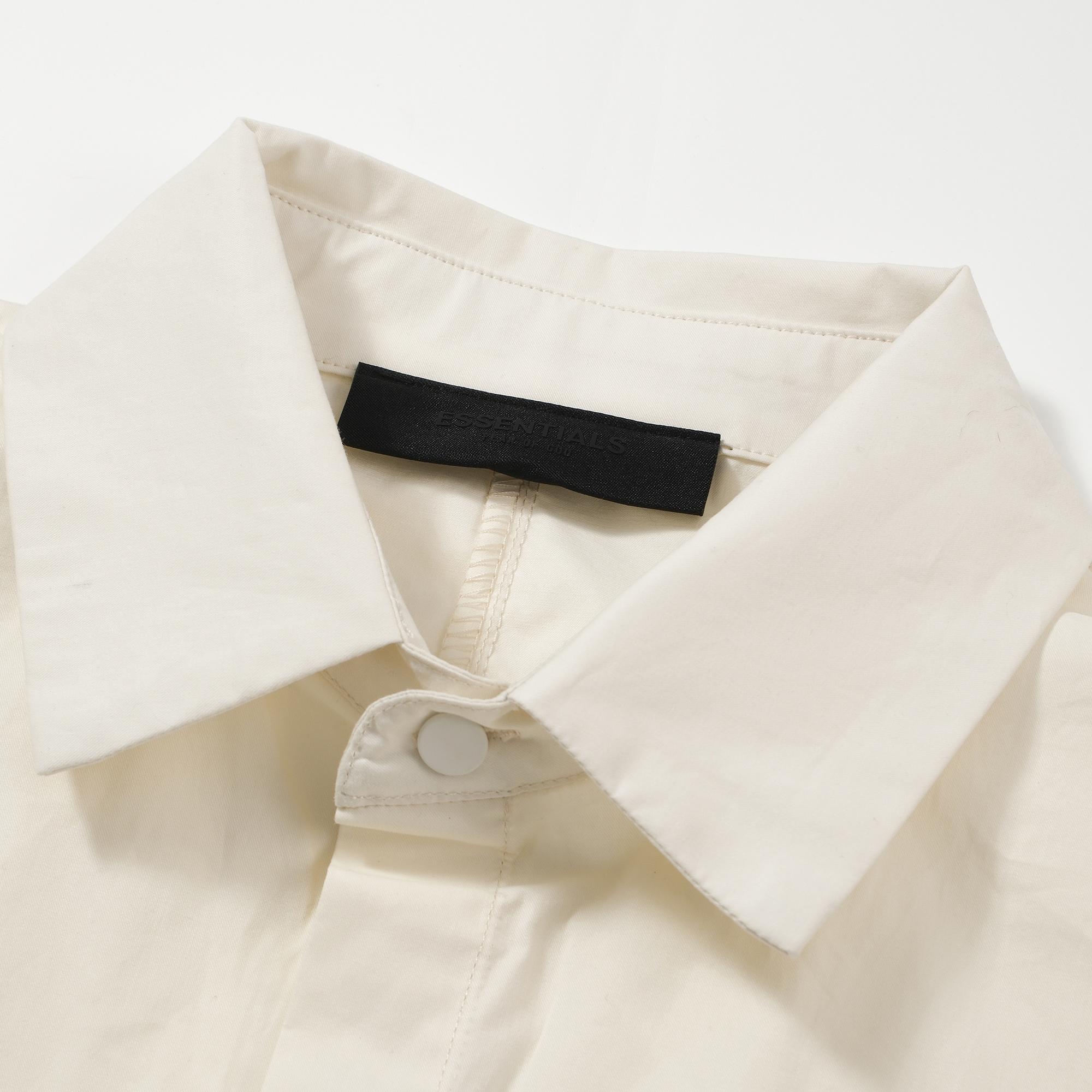 Unisex Oversized Drawstring Shirt - Cream Minimalist