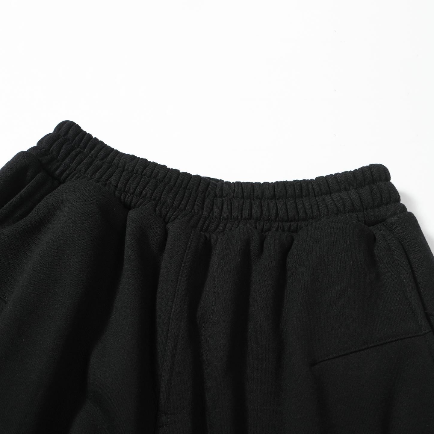 FFW Wide-Leg Black Panel Cargo Sweatpants