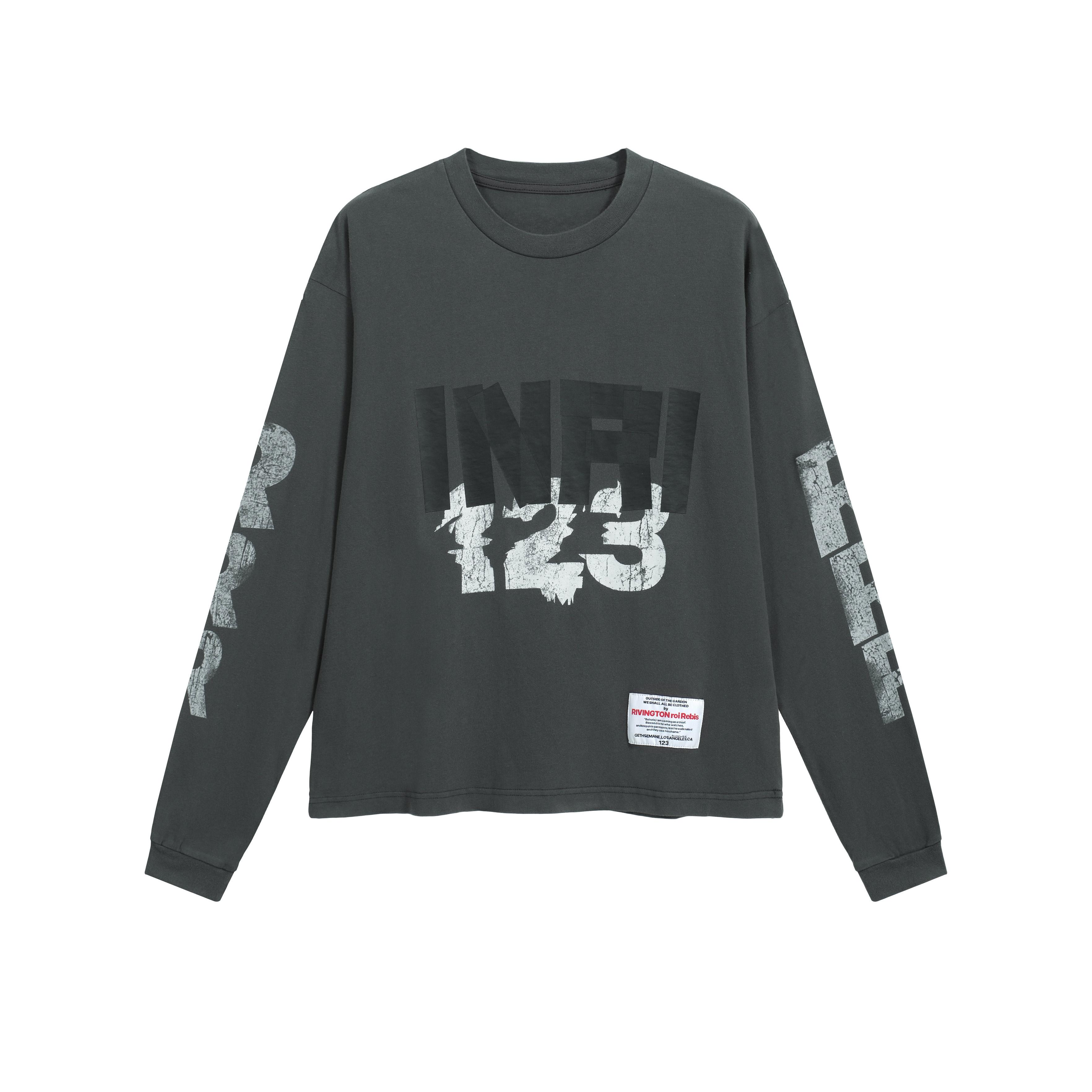 Unisex Oversized Distressed Graphic Long Sleeve T-Shirt