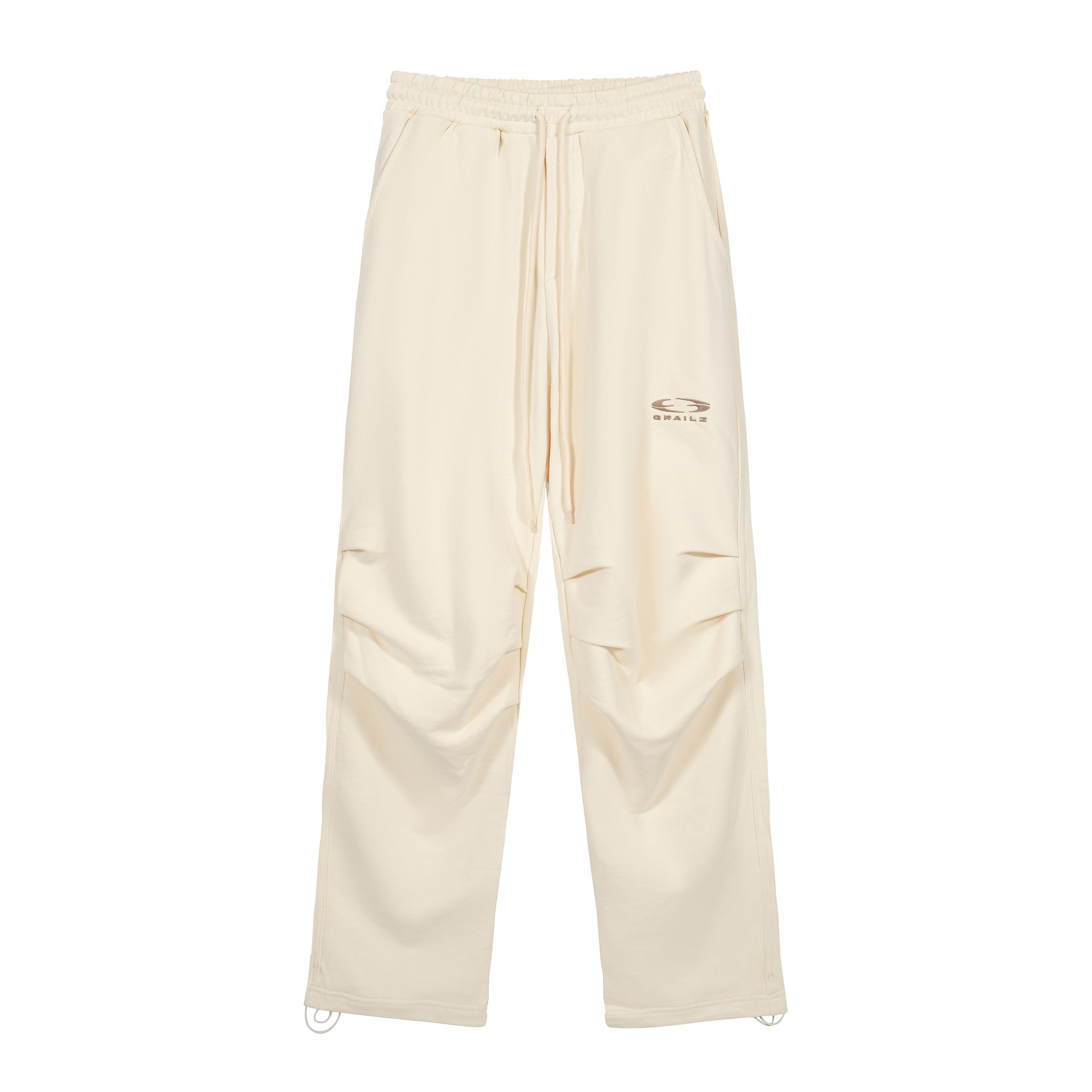 GRAILZ Baggy Cream Track Pants | Unisex Loose-Fit Streetwear