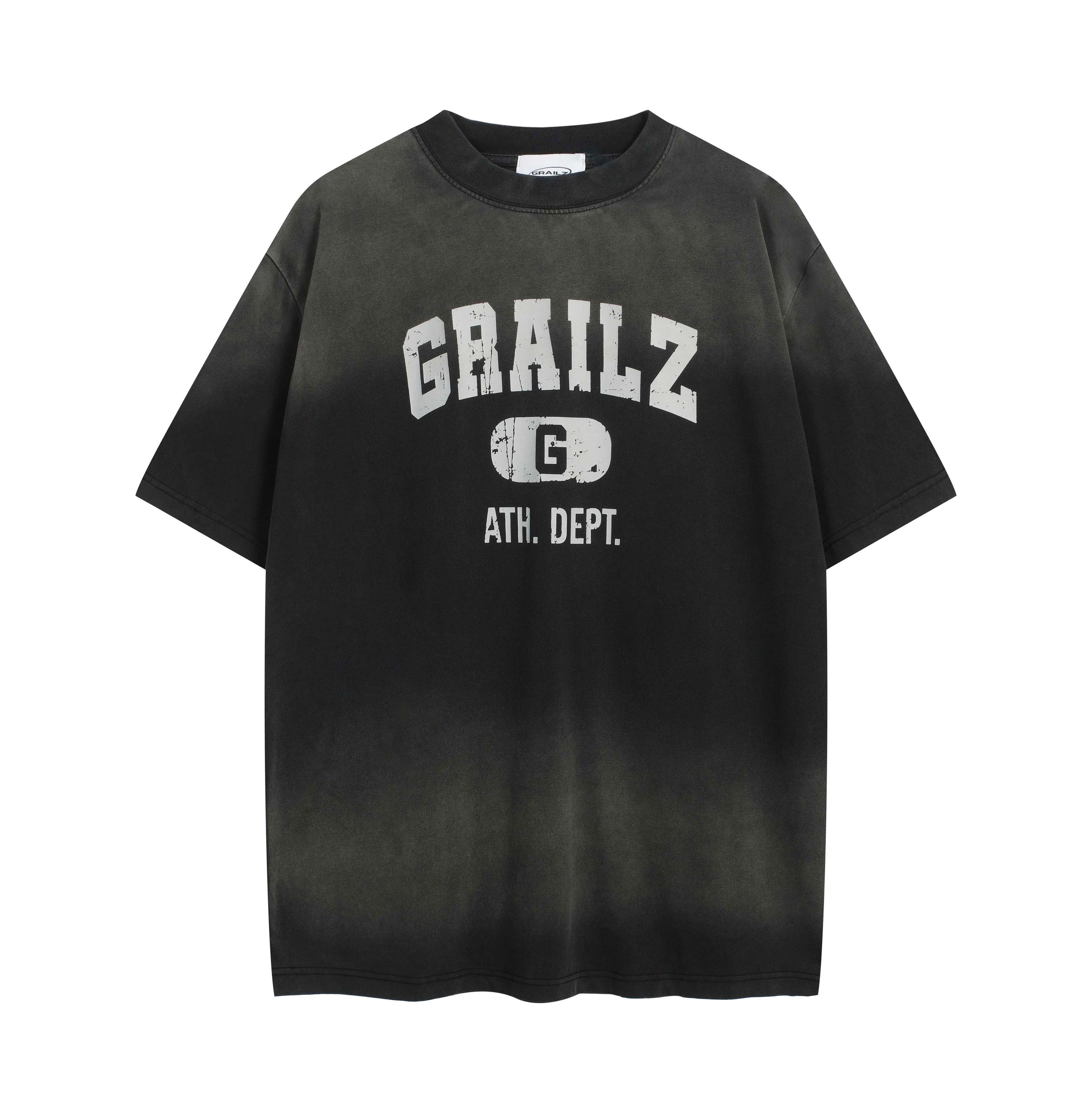 GRAILZ Washed Black Oversized Logo Graphic T-Shirt