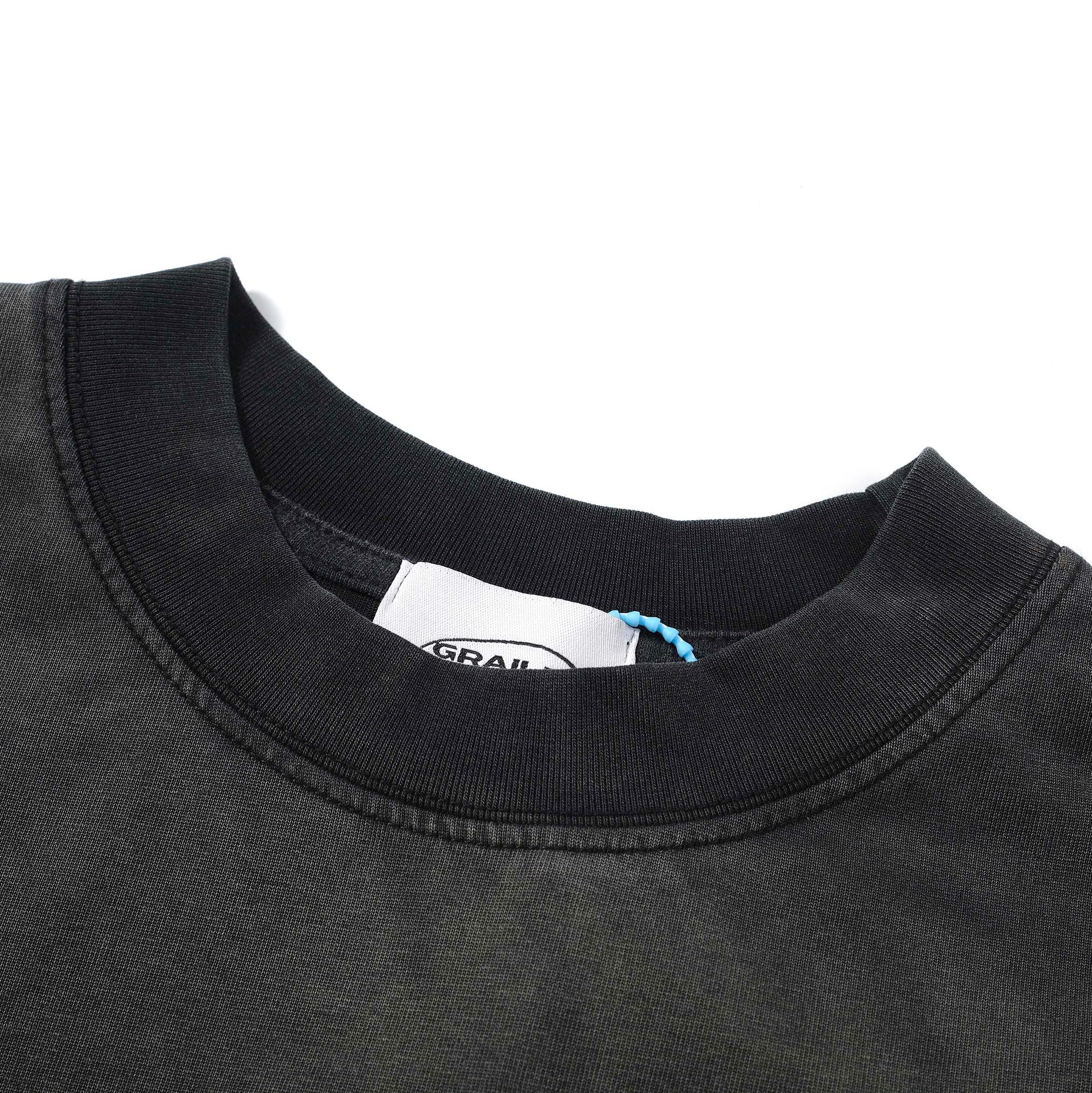 GRAILZ Washed Black Oversized Logo Graphic T-Shirt