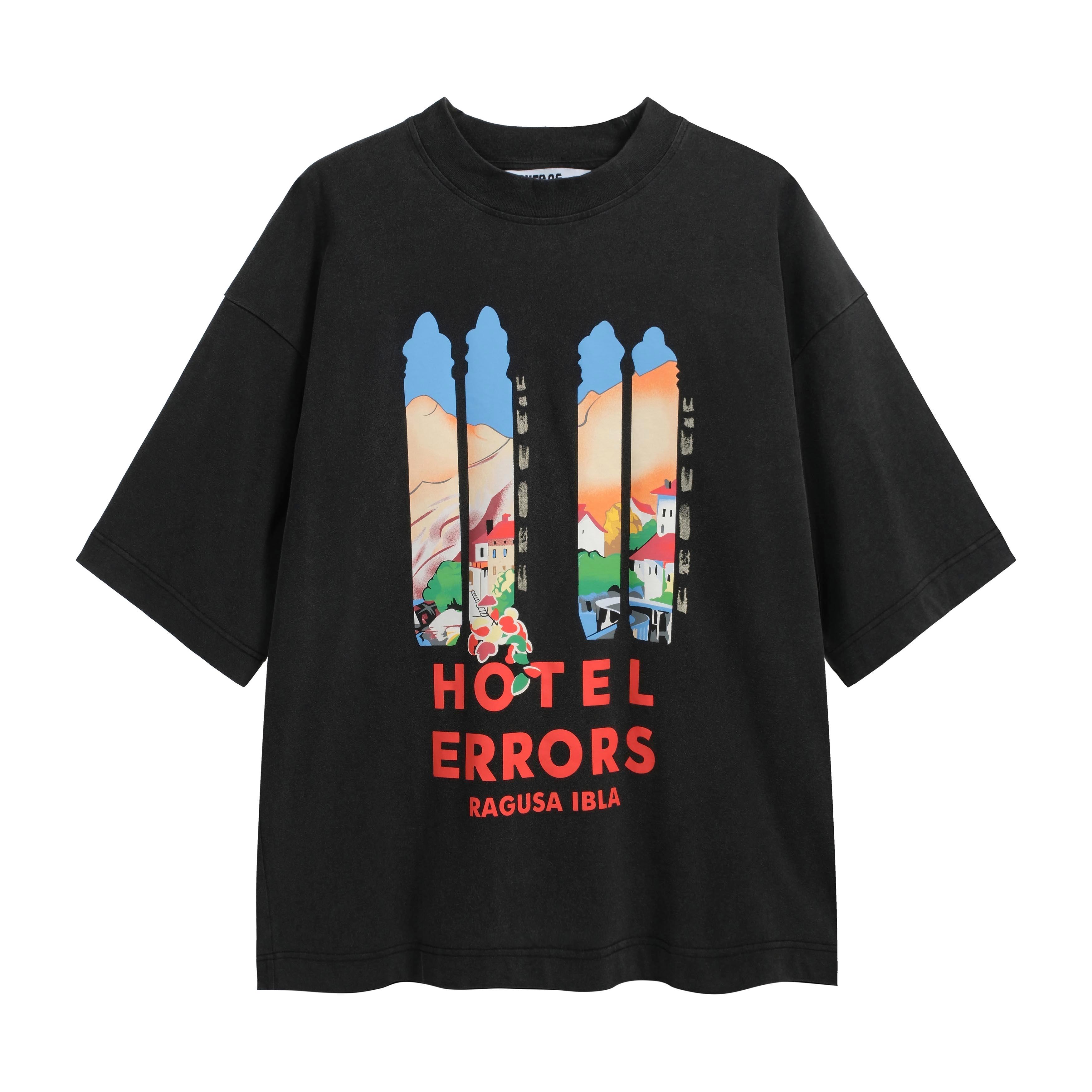 House of Errors Ragusa Ibla Black Oversized Graphic T-Shirt