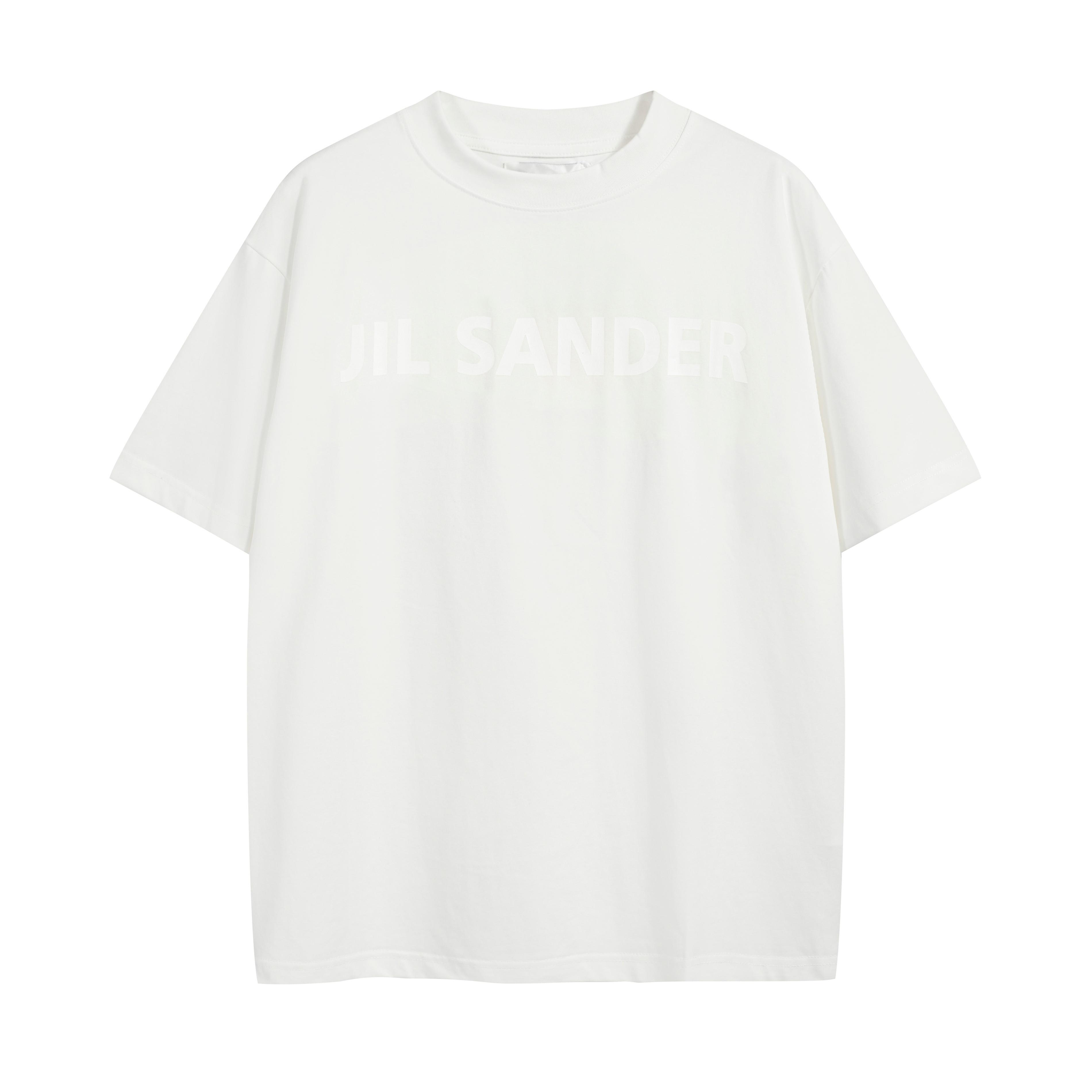 Jil Sander White Oversized Tonal Embossed Logo T-Shirt