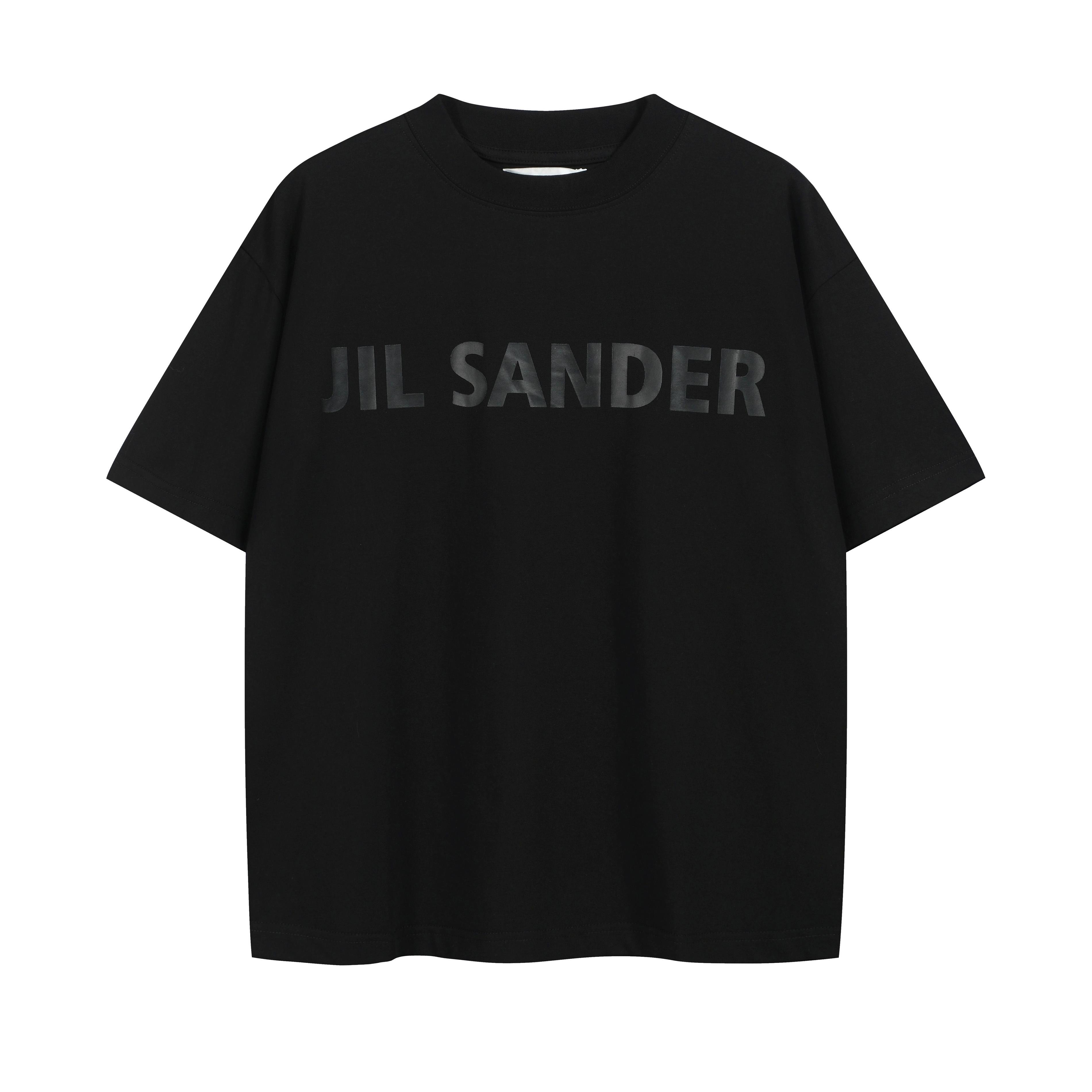 Jil Sander Black Oversized Tonal Logo Cotton T-Shirt