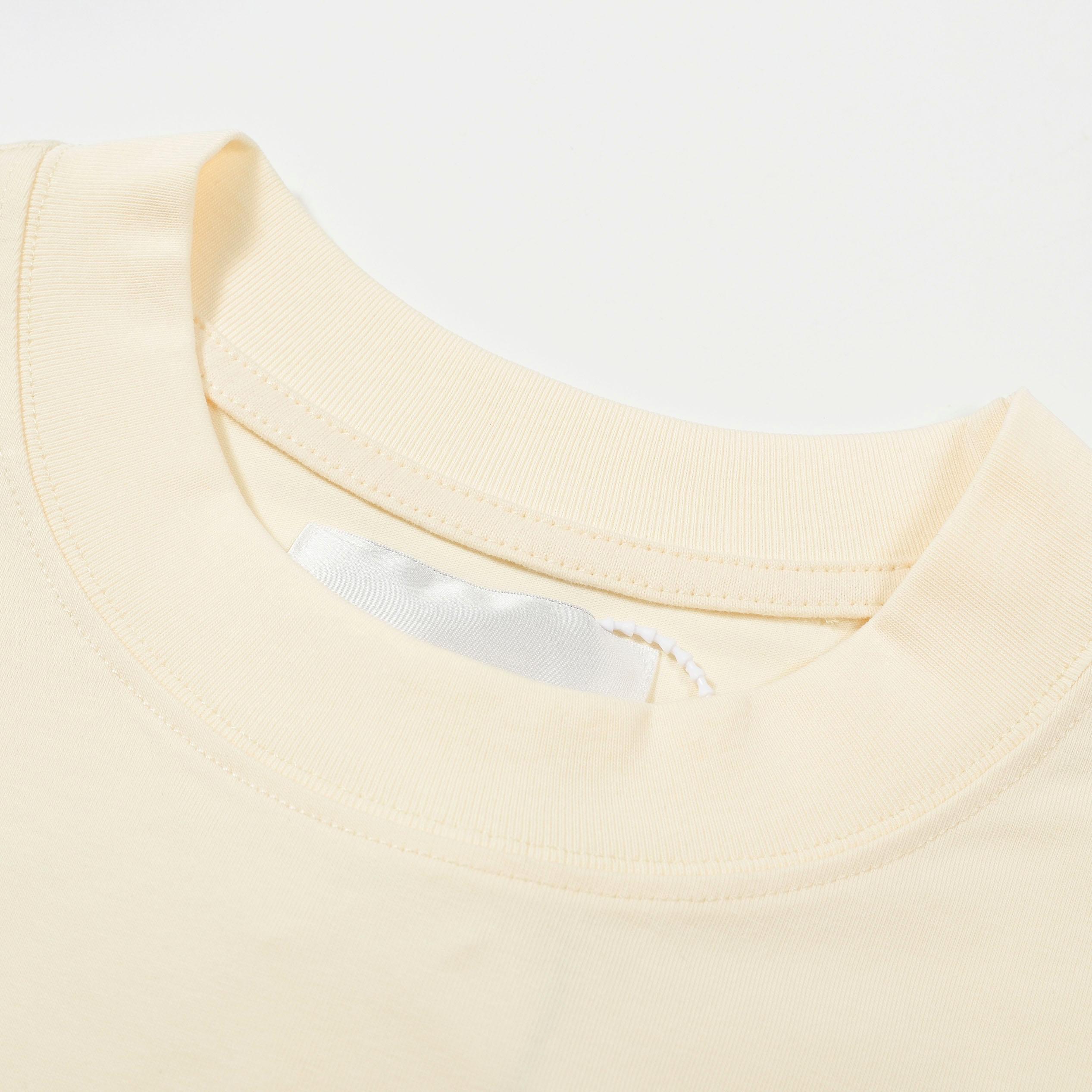 Jil Sander Ecru Oversized Logo T-Shirt - Black Print