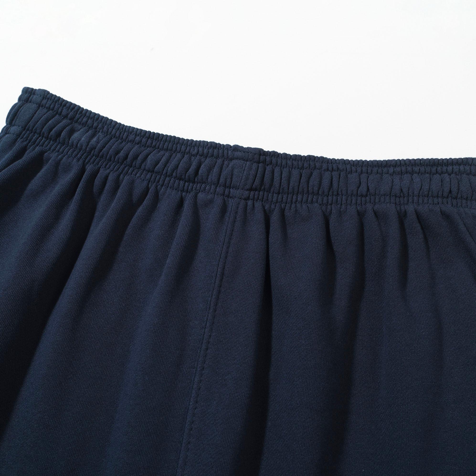 OSH JAMAL Navy Oversized Graphic Sweat Shorts - Raw Hem