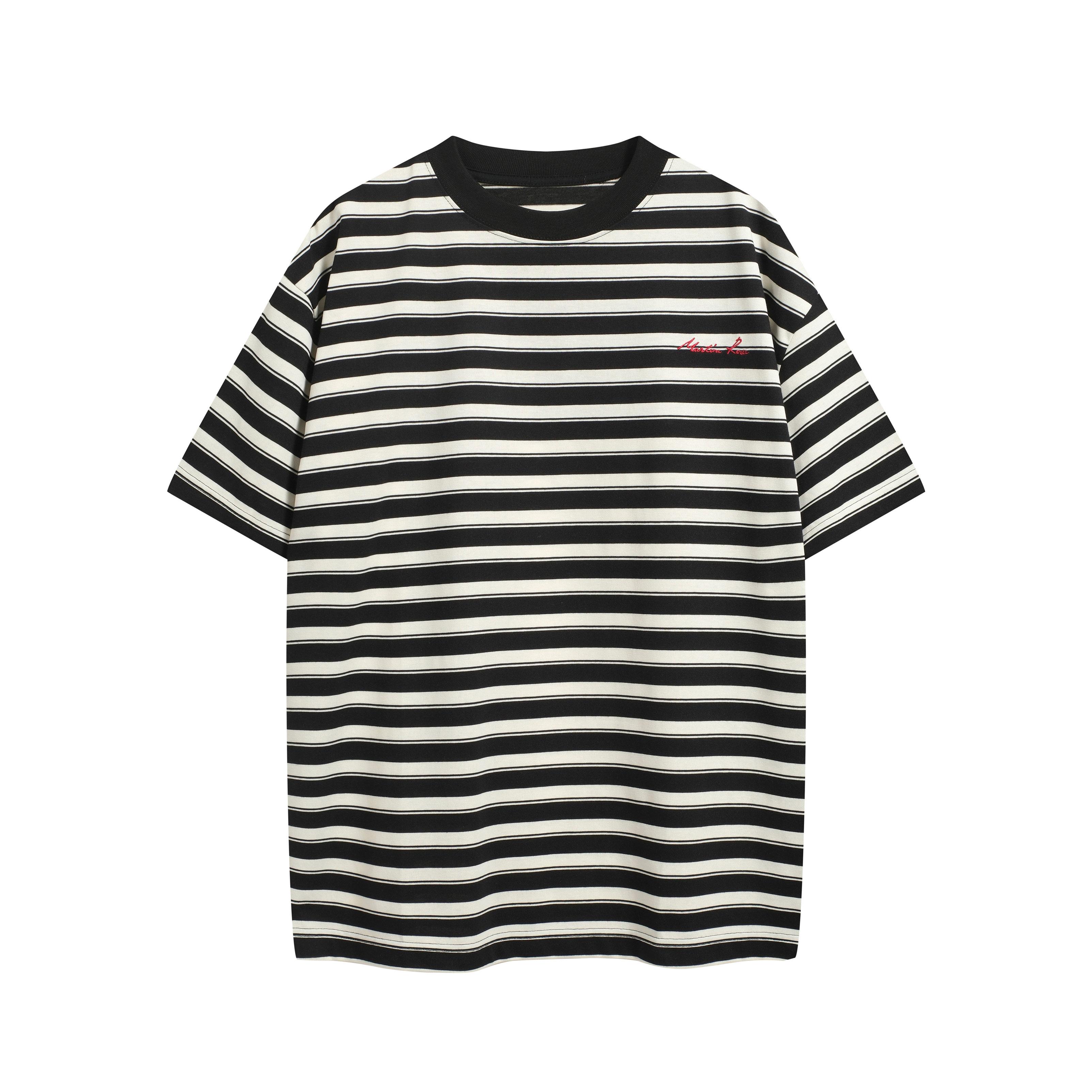 Martine Rose Striped T-Shirt with Embroidered Logo