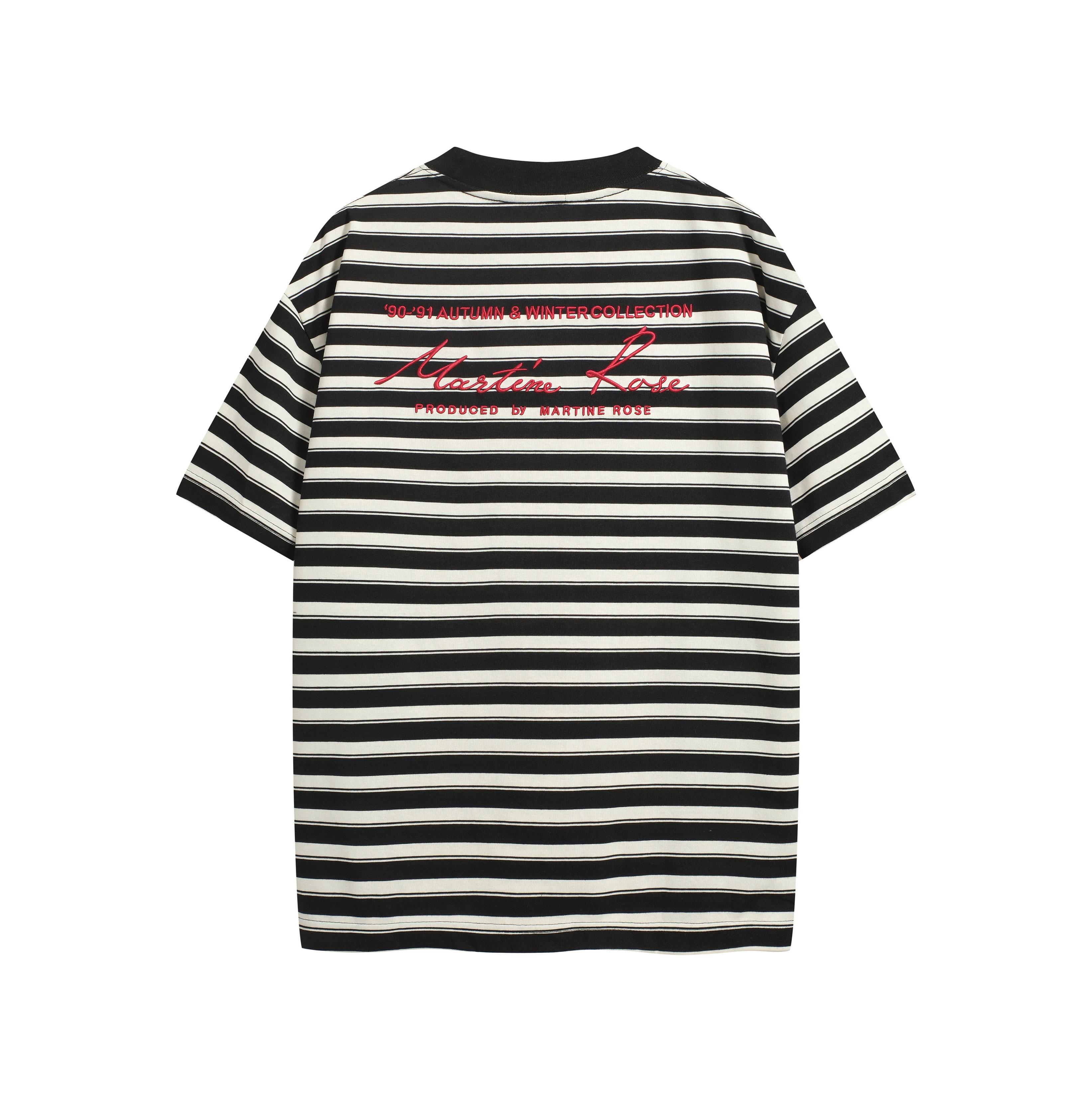 Martine Rose Striped T-Shirt with Embroidered Logo