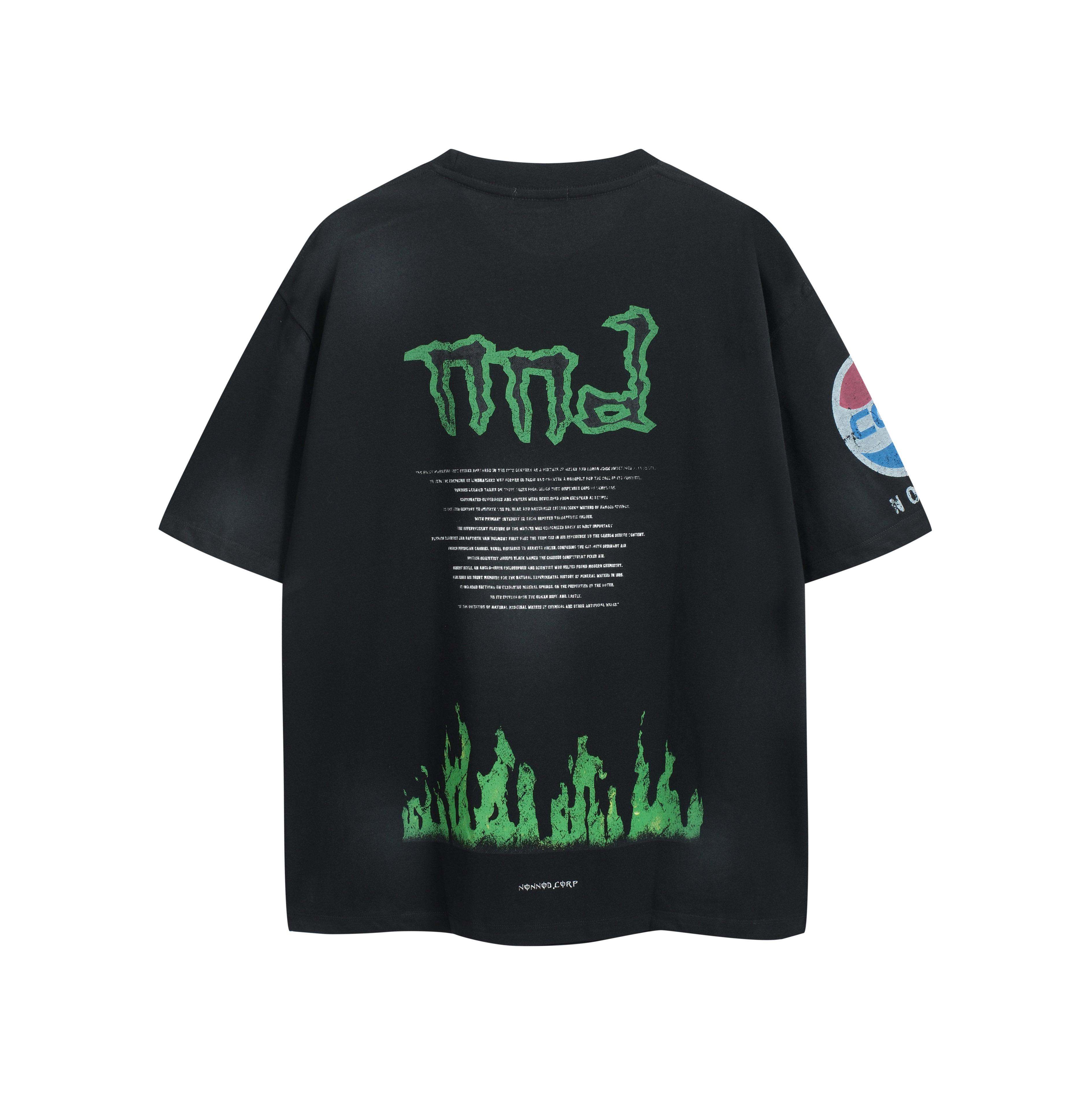 NONNOD CORP. Black Oversized 'Soda Logo' T-Shirt