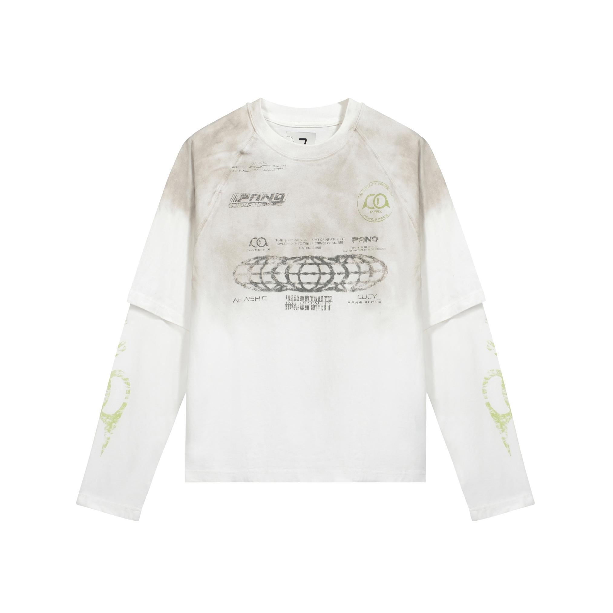 PanQ Layered Long-Sleeve T-Shirt - Distorted Graphic