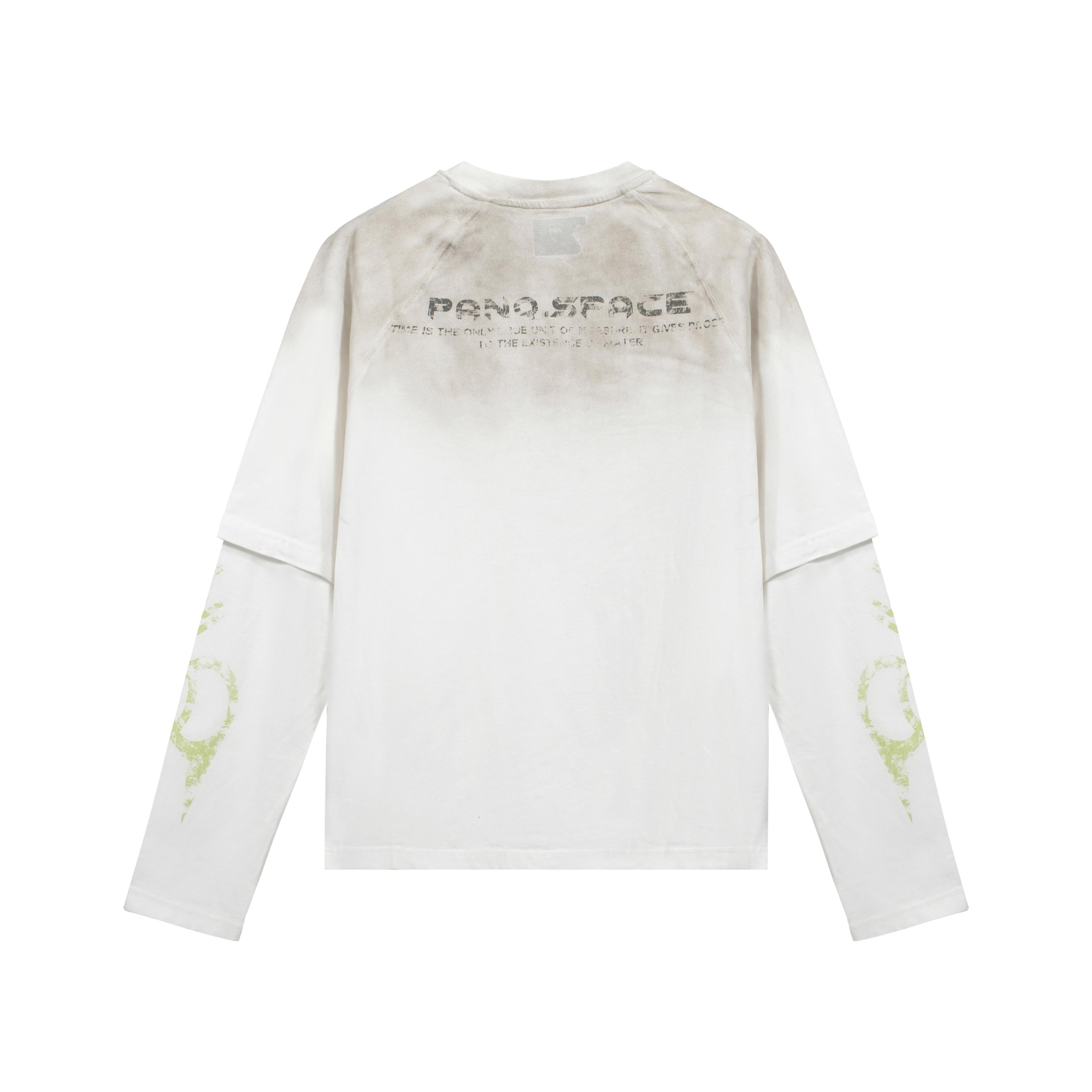 PanQ Layered Long-Sleeve T-Shirt - Distorted Graphic