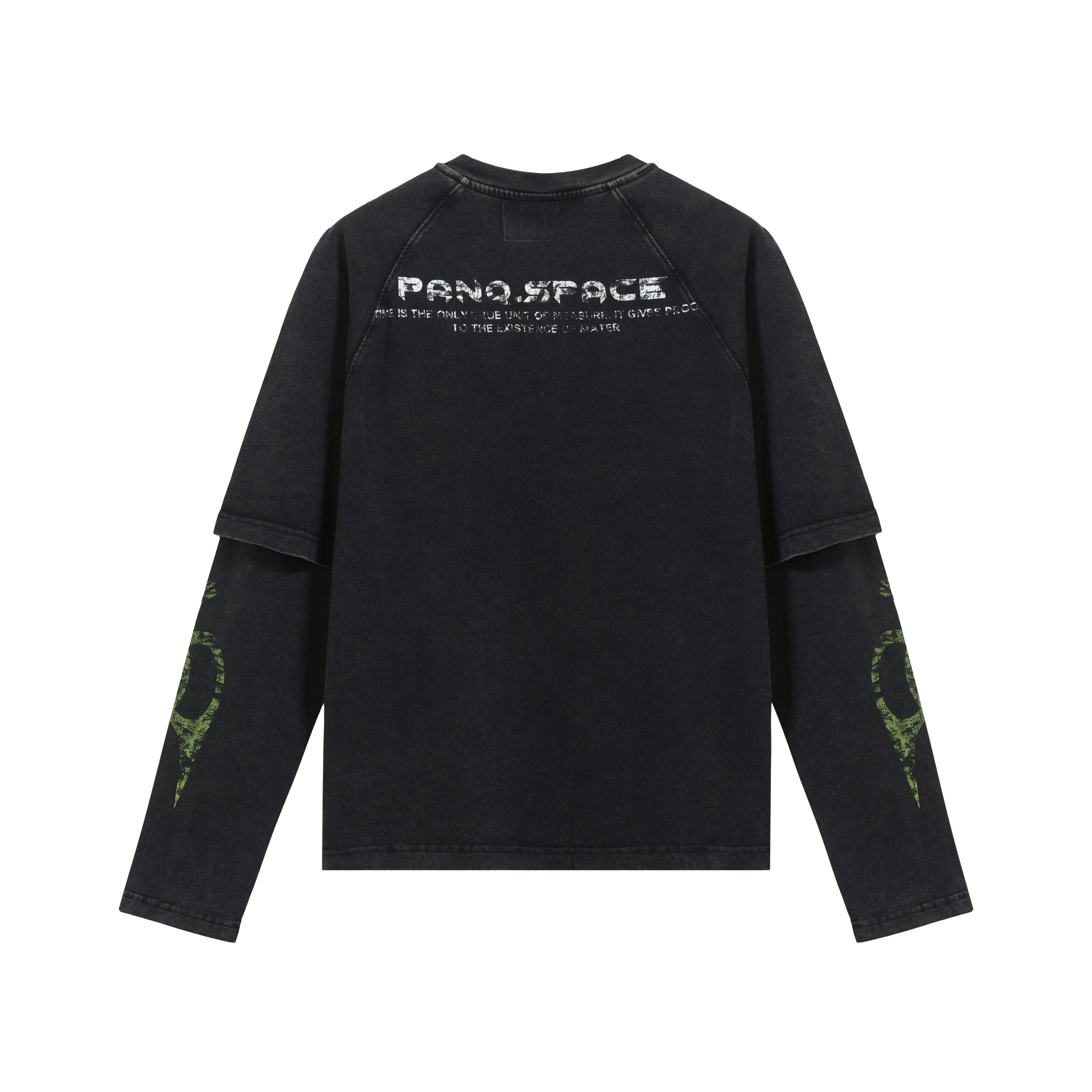PANQL_S Cyber Graphic Layered Long-Sleeve T-Shirt
