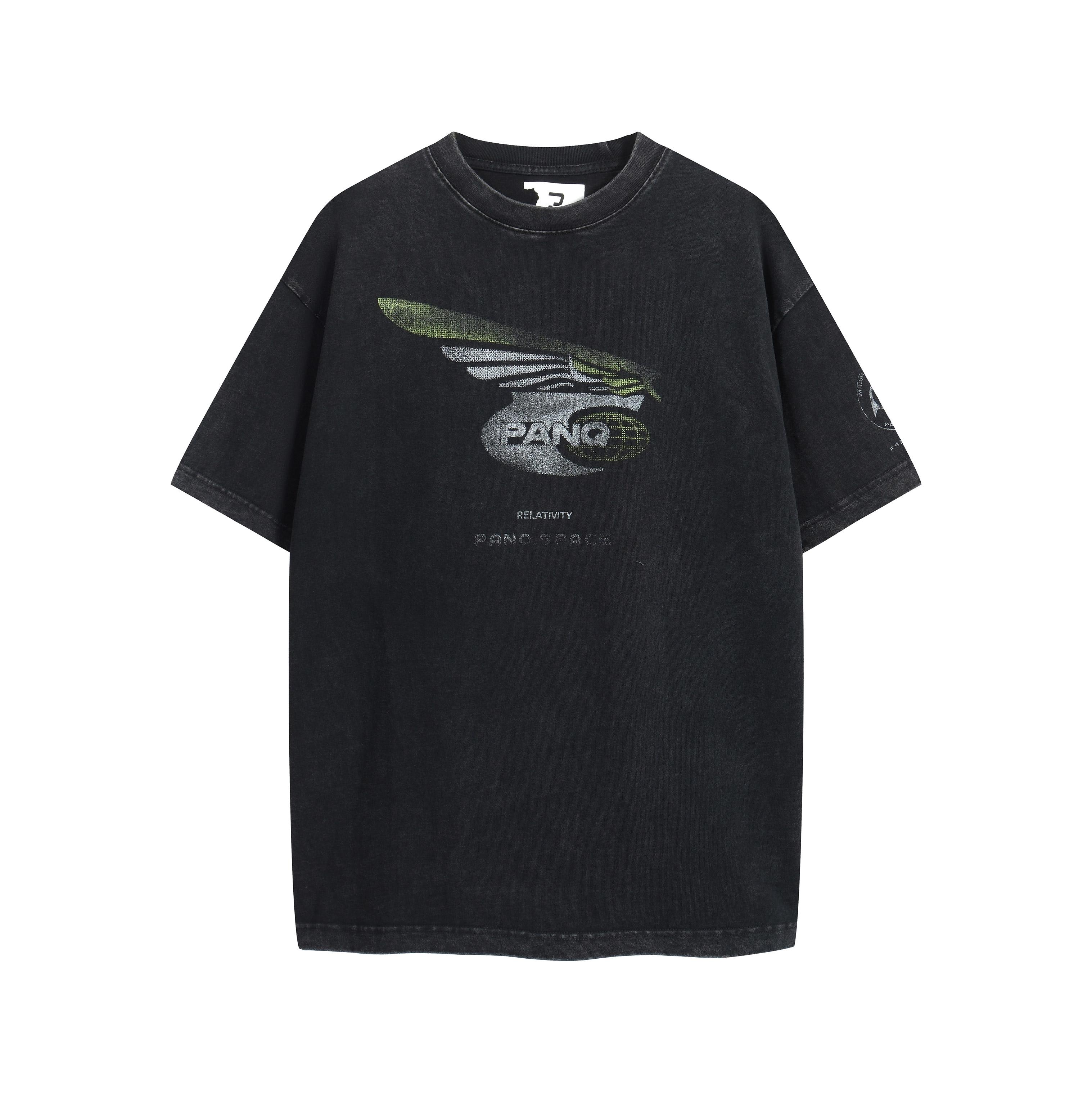 PanQ Oversized 'Relativity' Vintage Black Graphic Tee