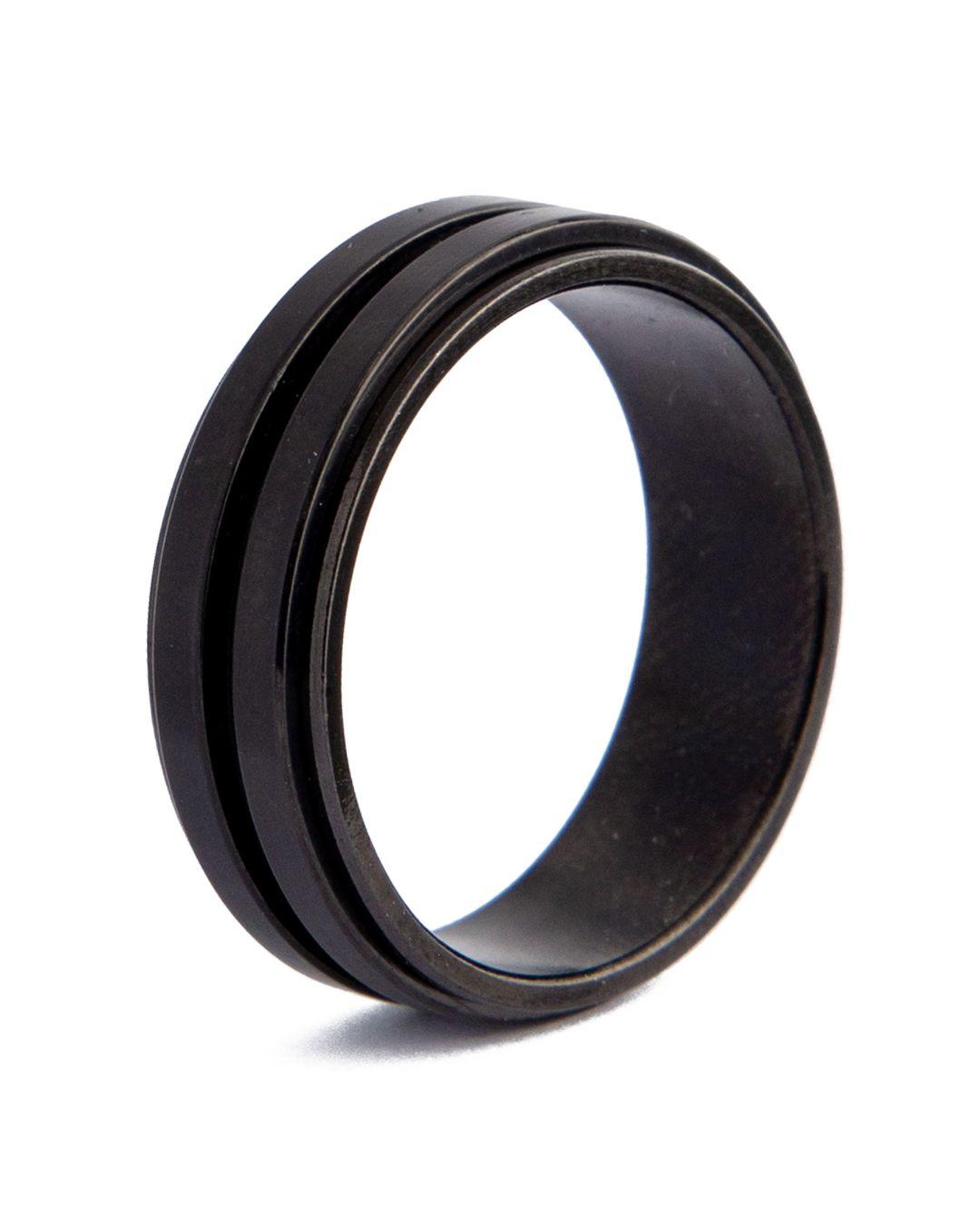 Black Tungsten Carbide Spinner Men's Ring, 11575 - Black