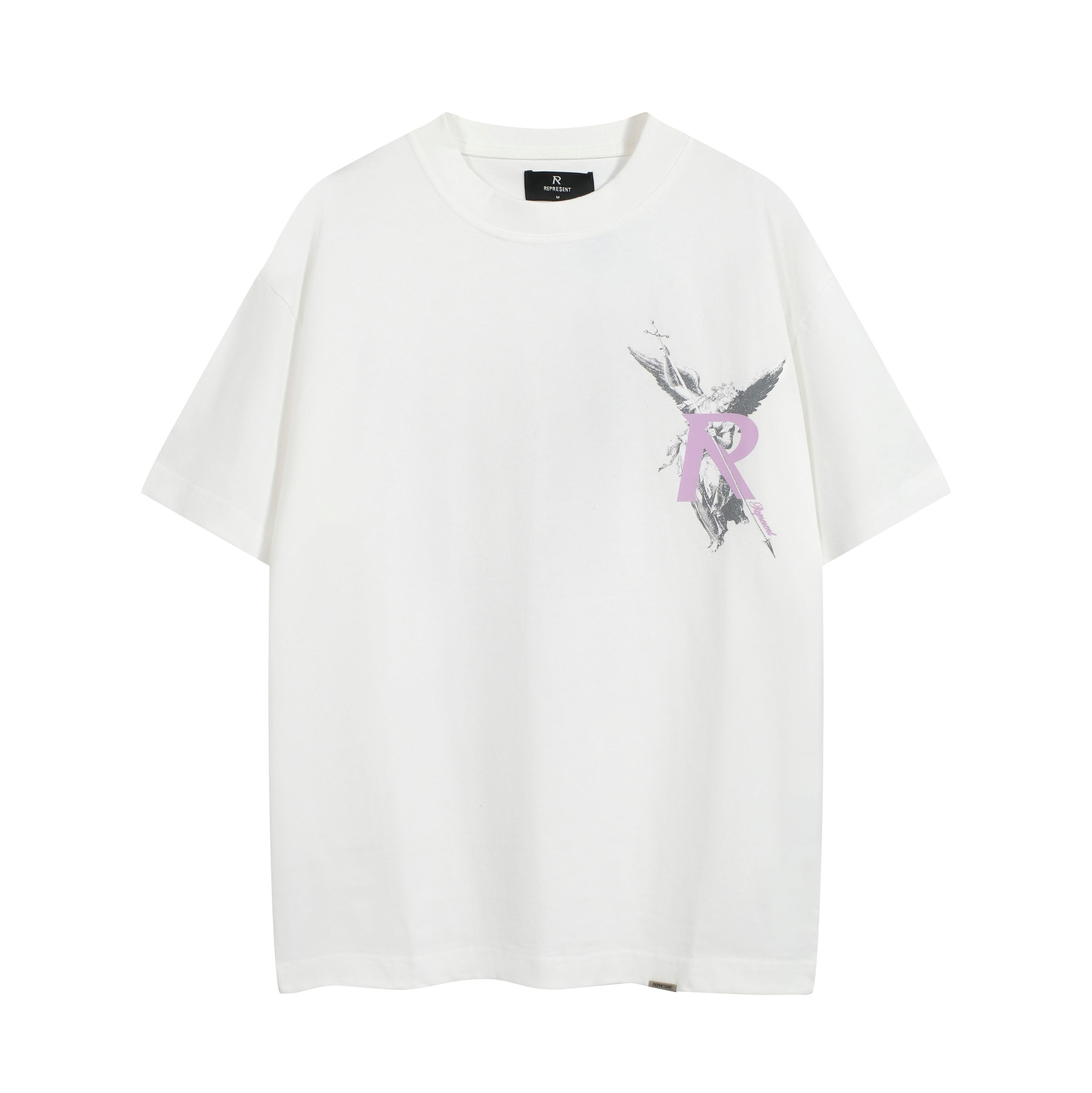 Represent Archangel Oversized T-Shirt White Purple Graphic