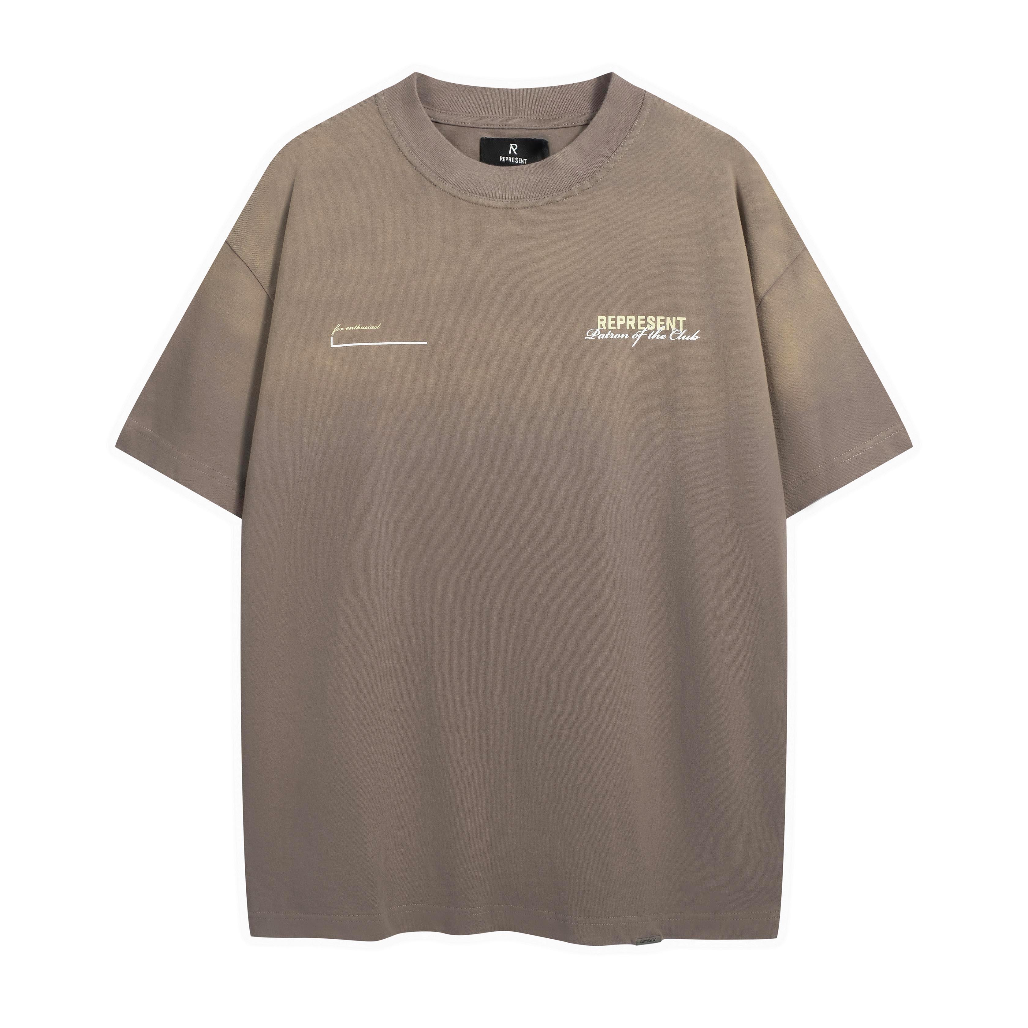 Represent Patron of the Club T-Shirt - Washed Taupe Oversized