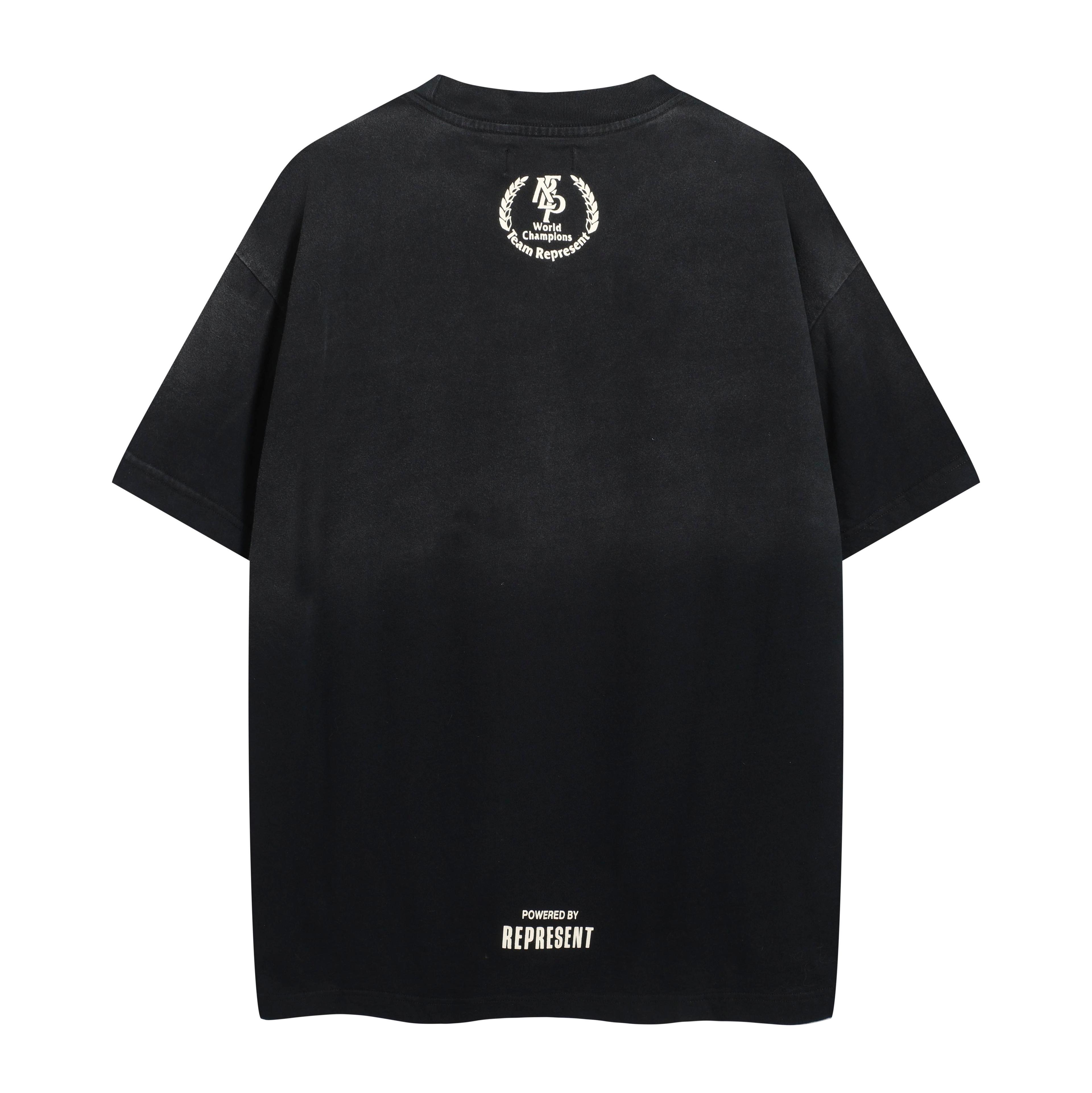 Represent World Championship Oversized Black Graphic T-Shirt