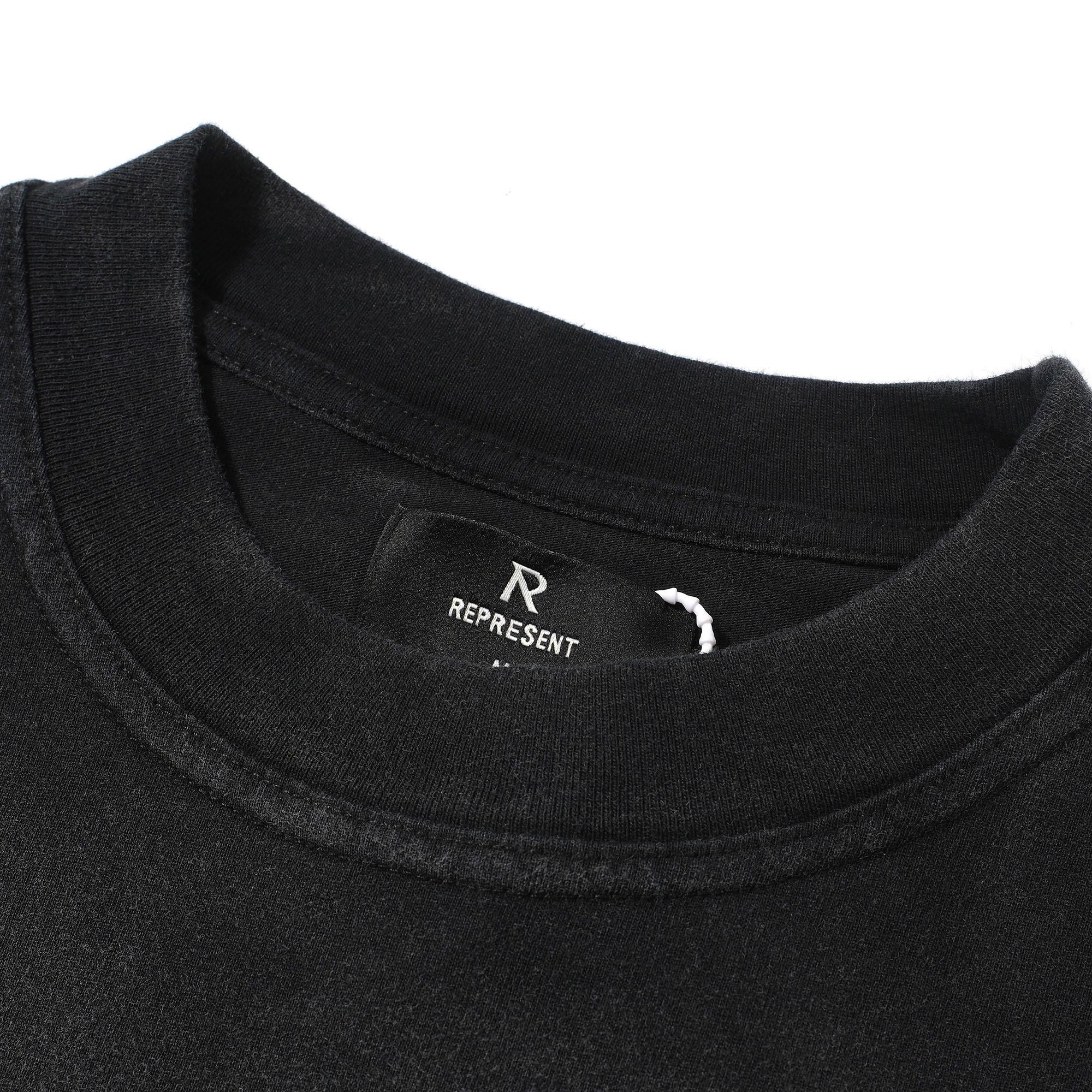 Represent x Marais Stained Black Oversized Logo T-Shirt