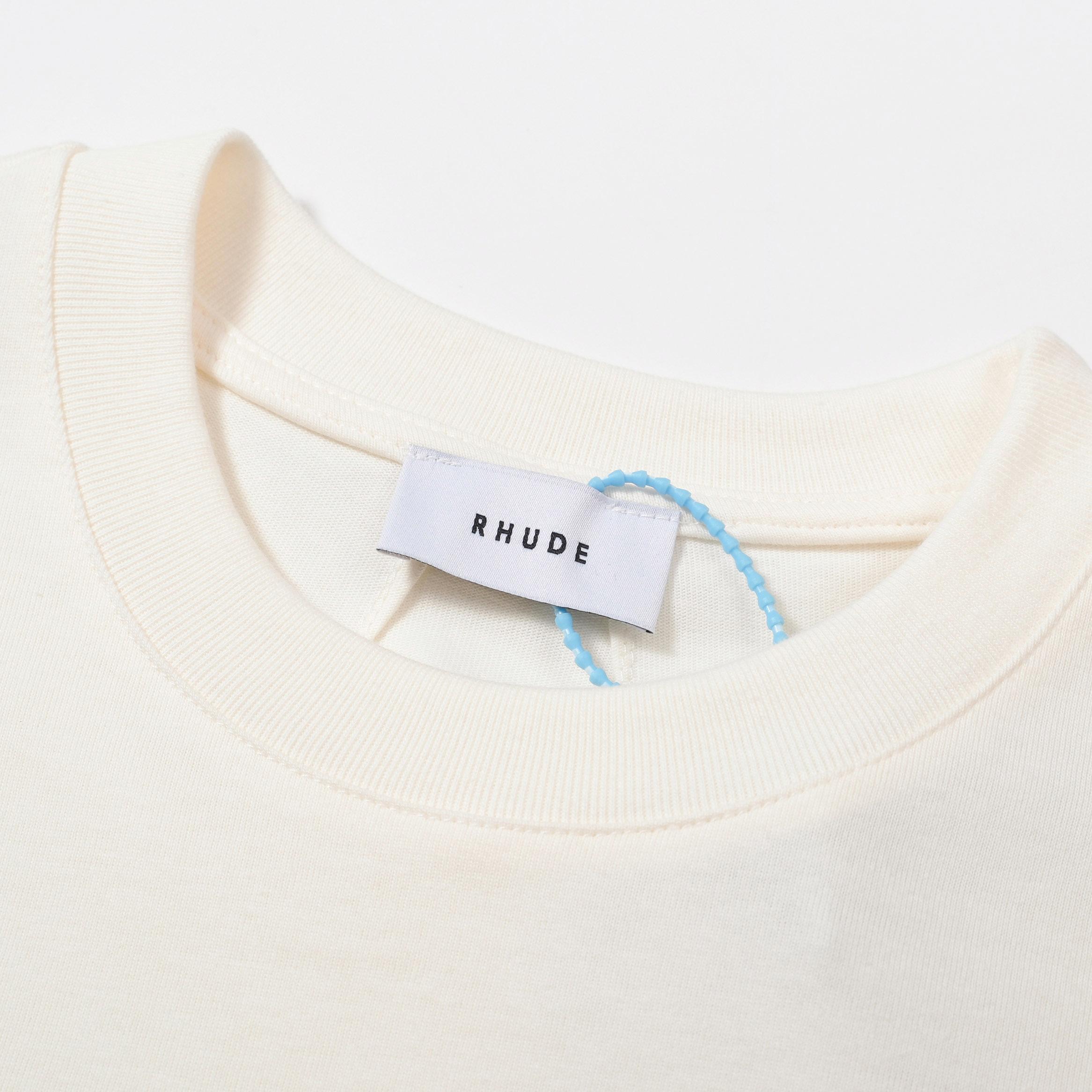 Rhude Alma Mater Vintage White Collegiate Graphic T-Shirt