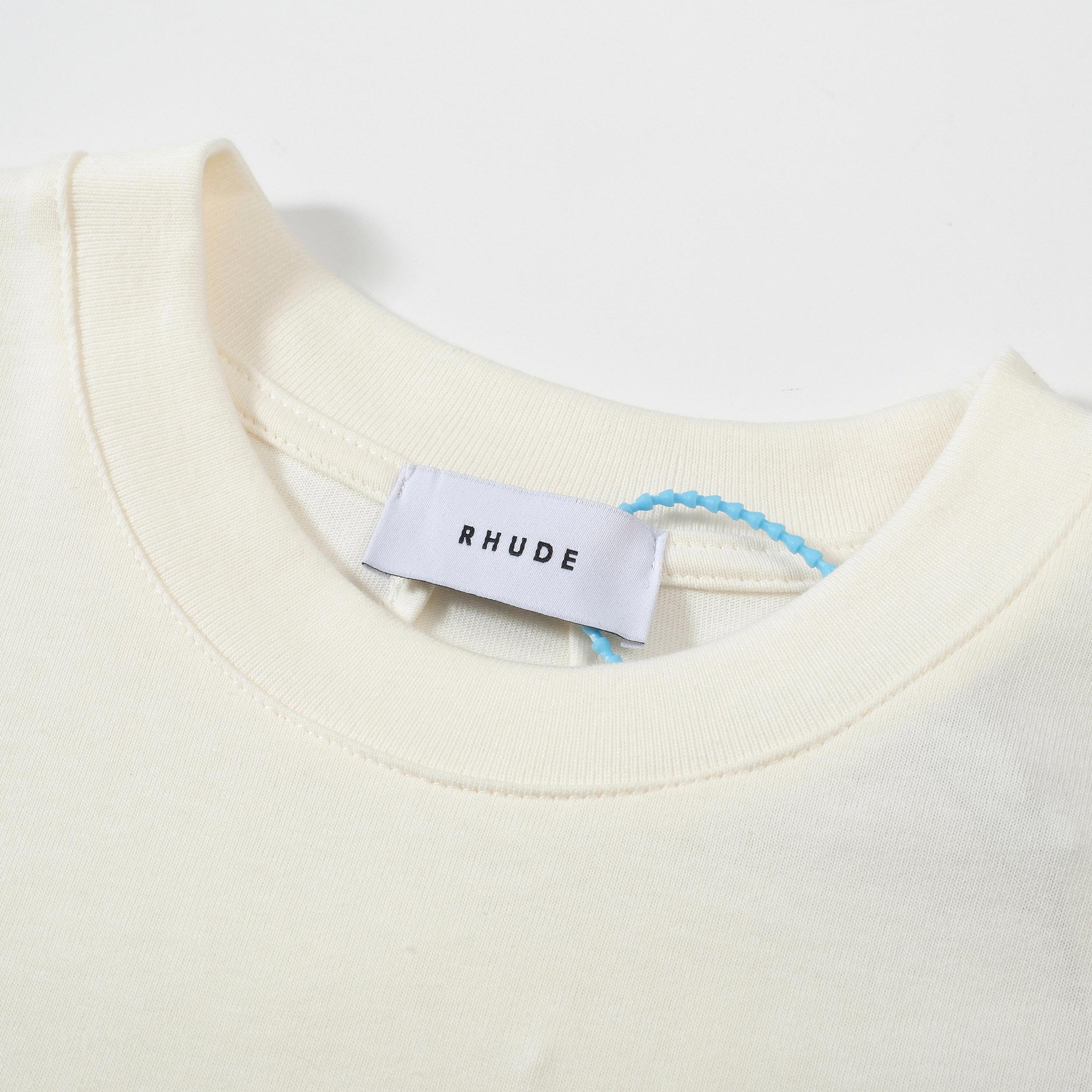 Rhude Cannes Sardines Vintage White Graphic T-Shirt