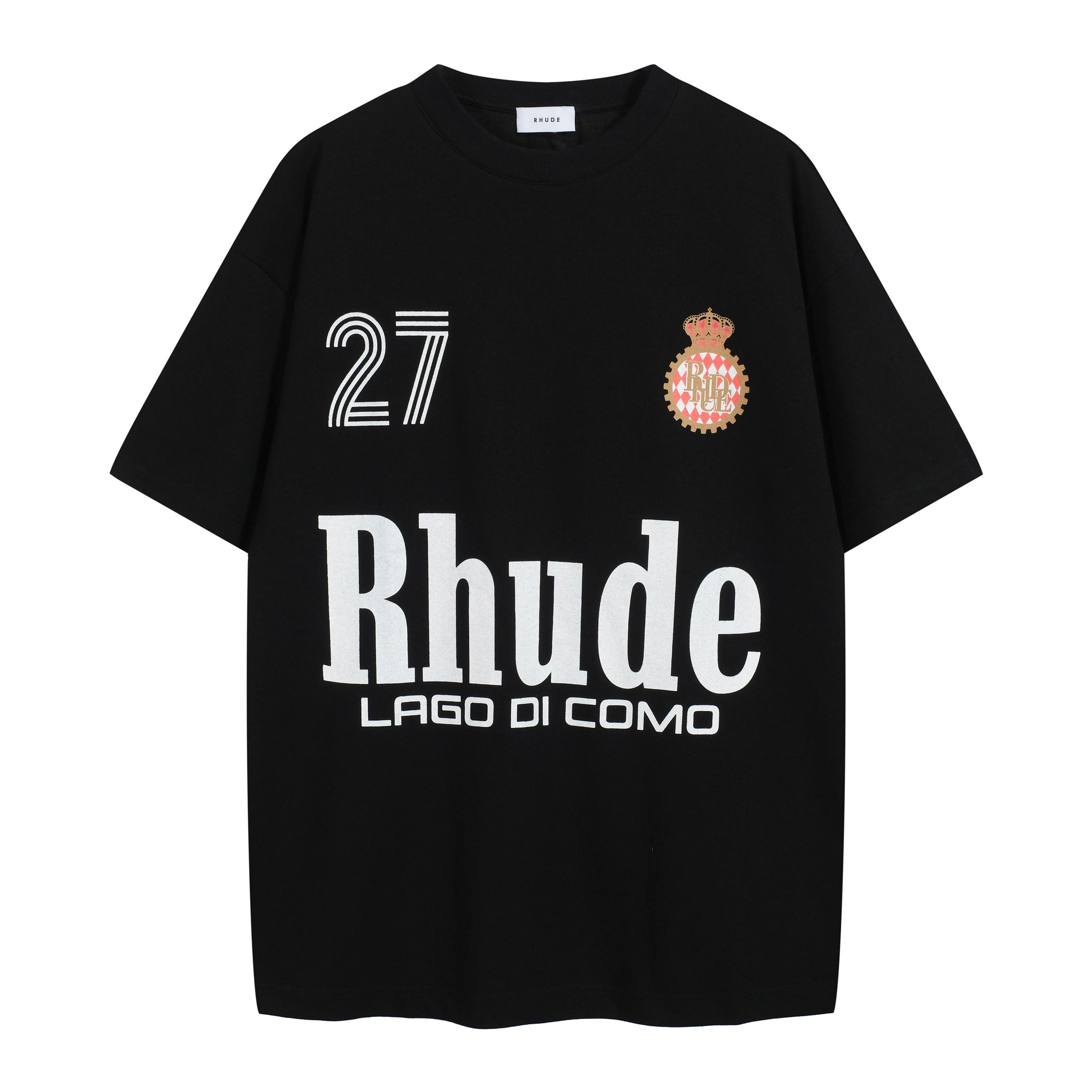 Rhude x Como 1907 Black Lago di Como Football T-Shirt
