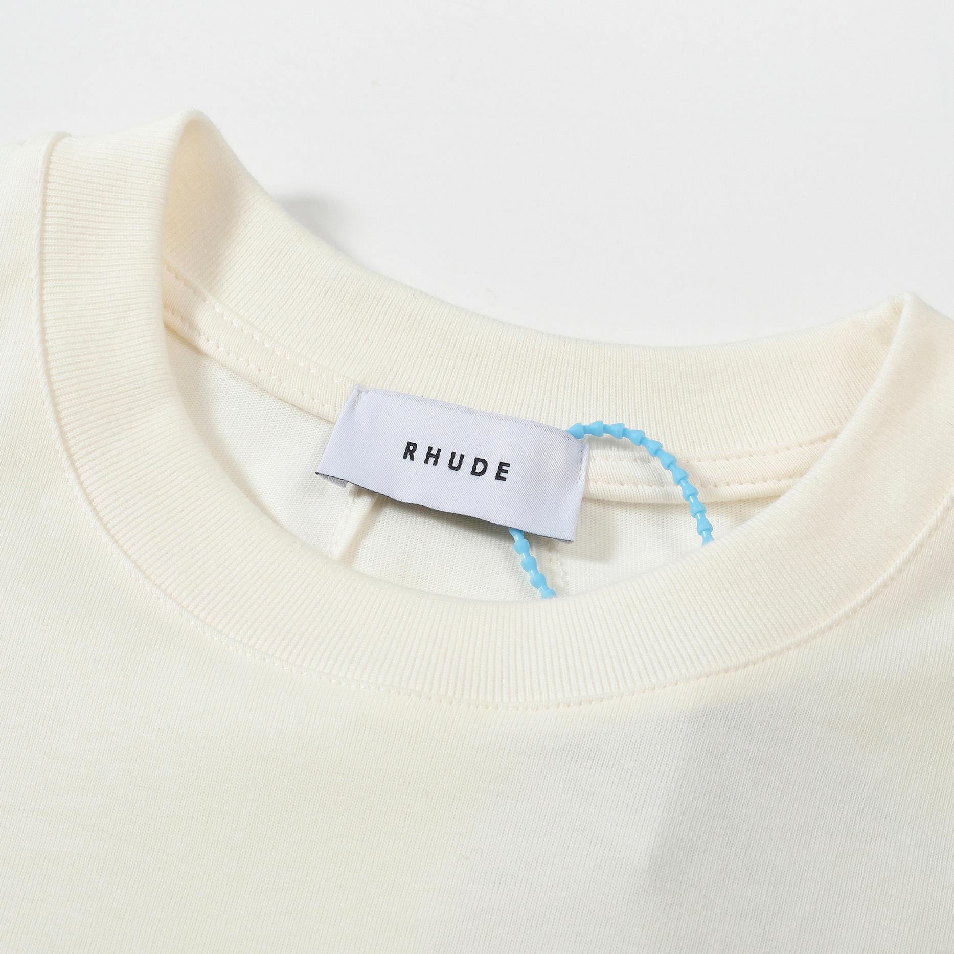 RHUDE Palms Graphic T-Shirt - Off-White Luxury Cotton Tee