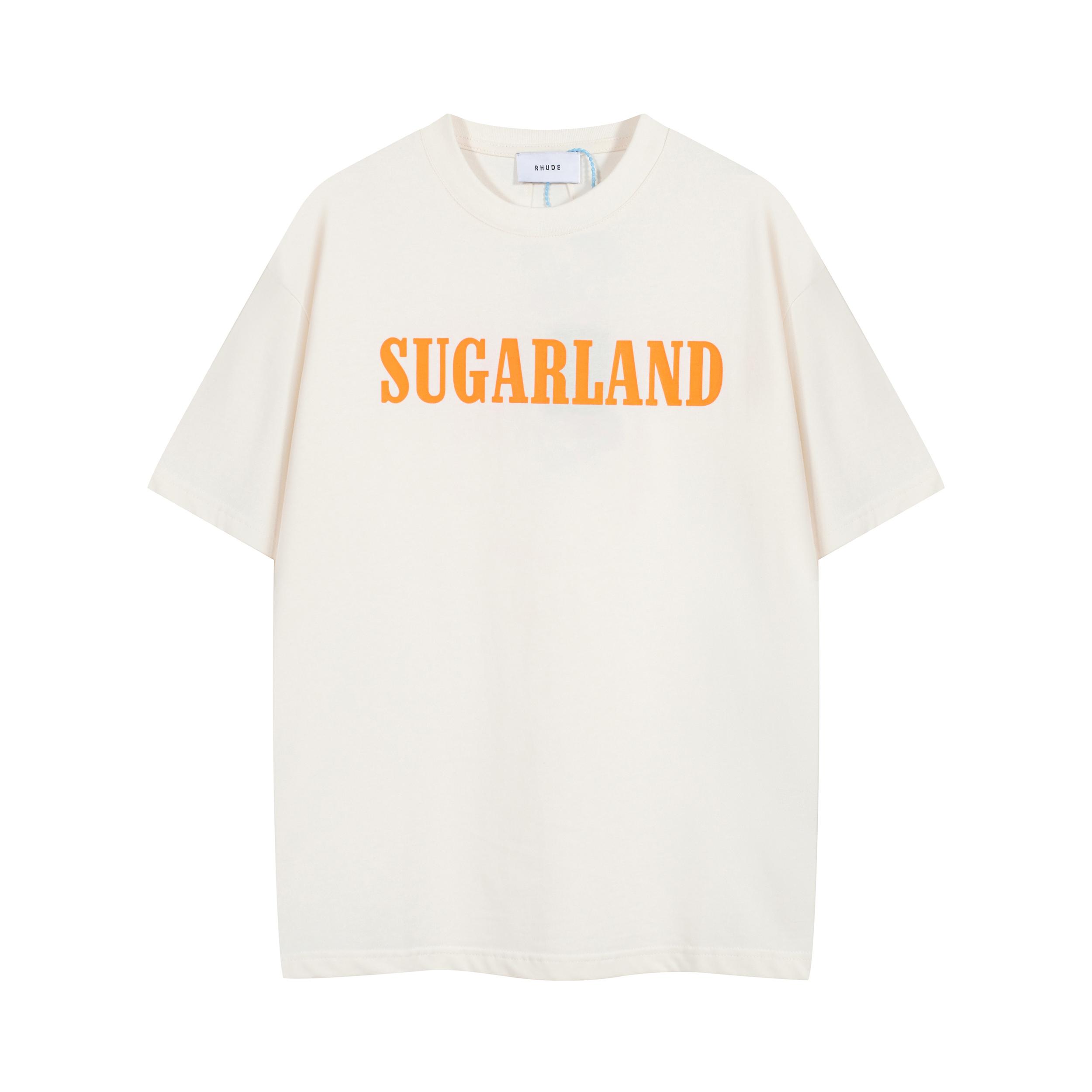 RHUDE Navy Sugarland Graphic T-Shirt - Collegiate Cotton Tee
