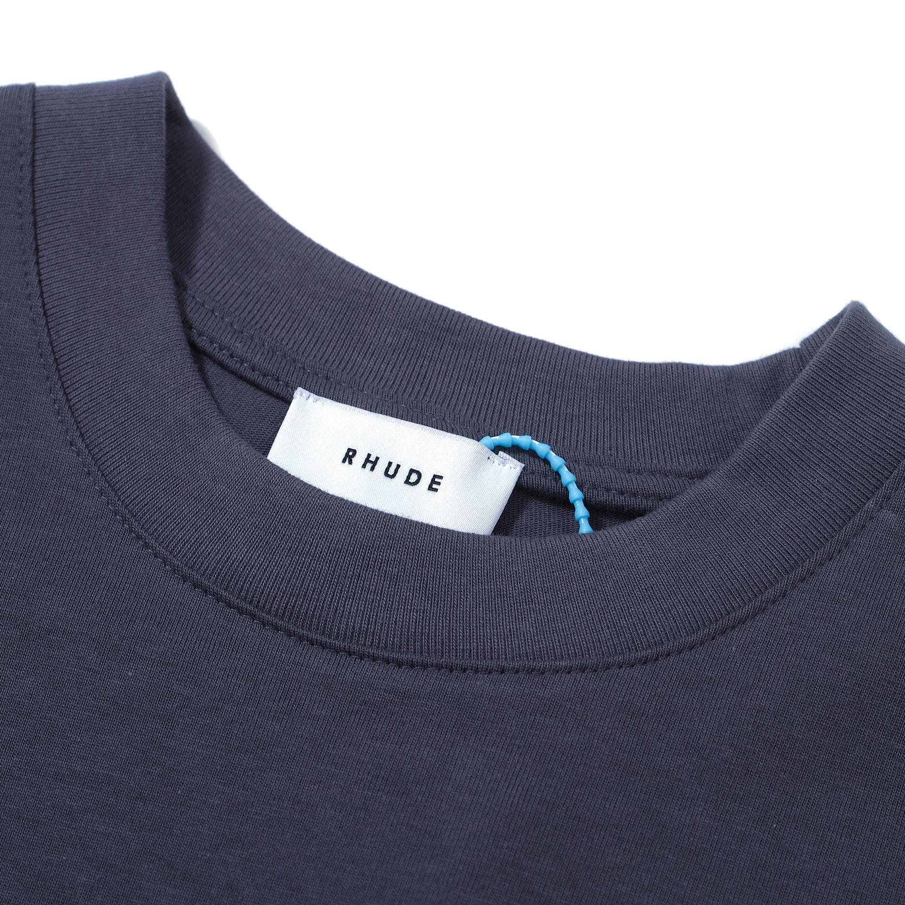 RHUDE Navy Sugarland Graphic T-Shirt - Collegiate Cotton Tee