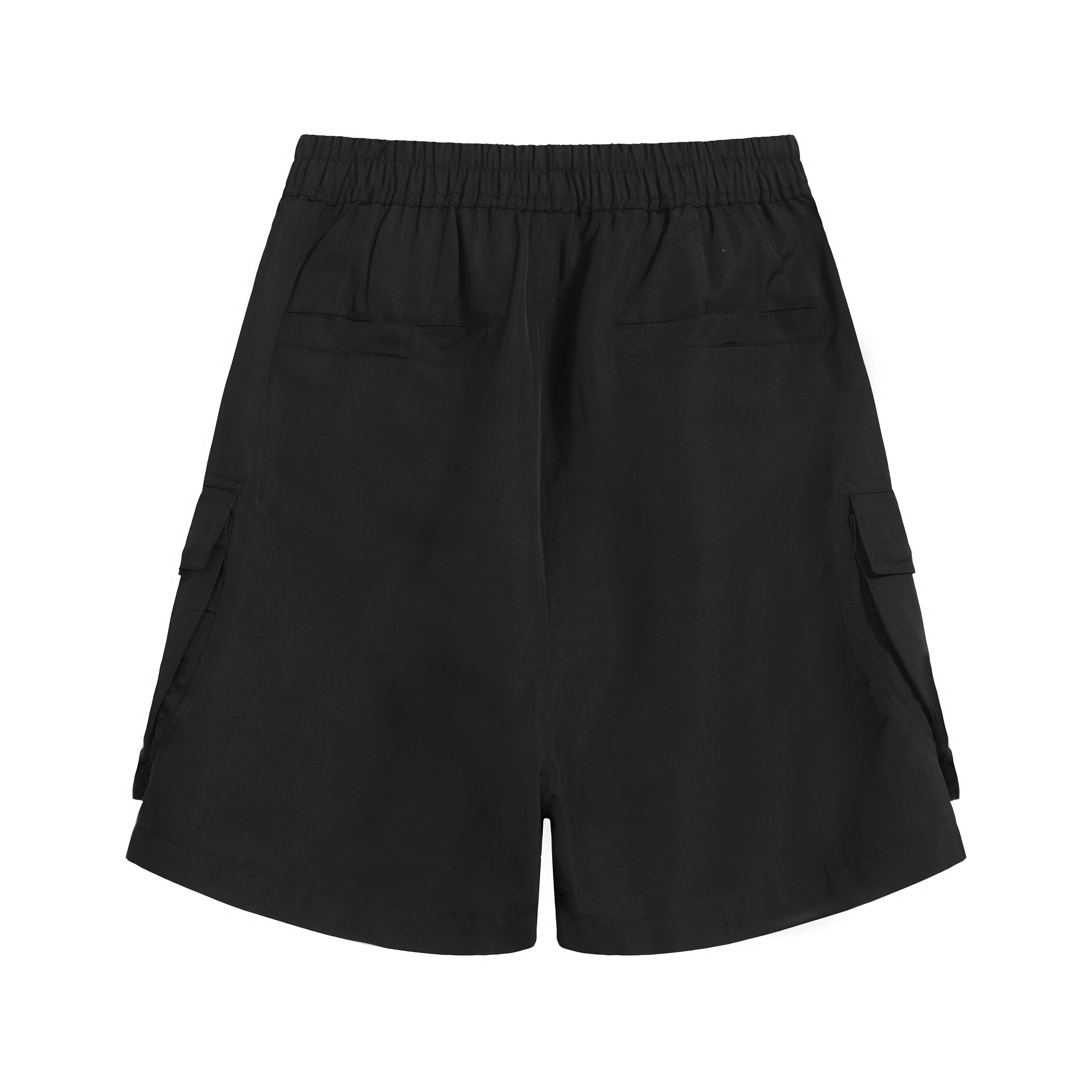 Rick Owens Black Drawstring Cargo Shorts - Luxury Darkwear