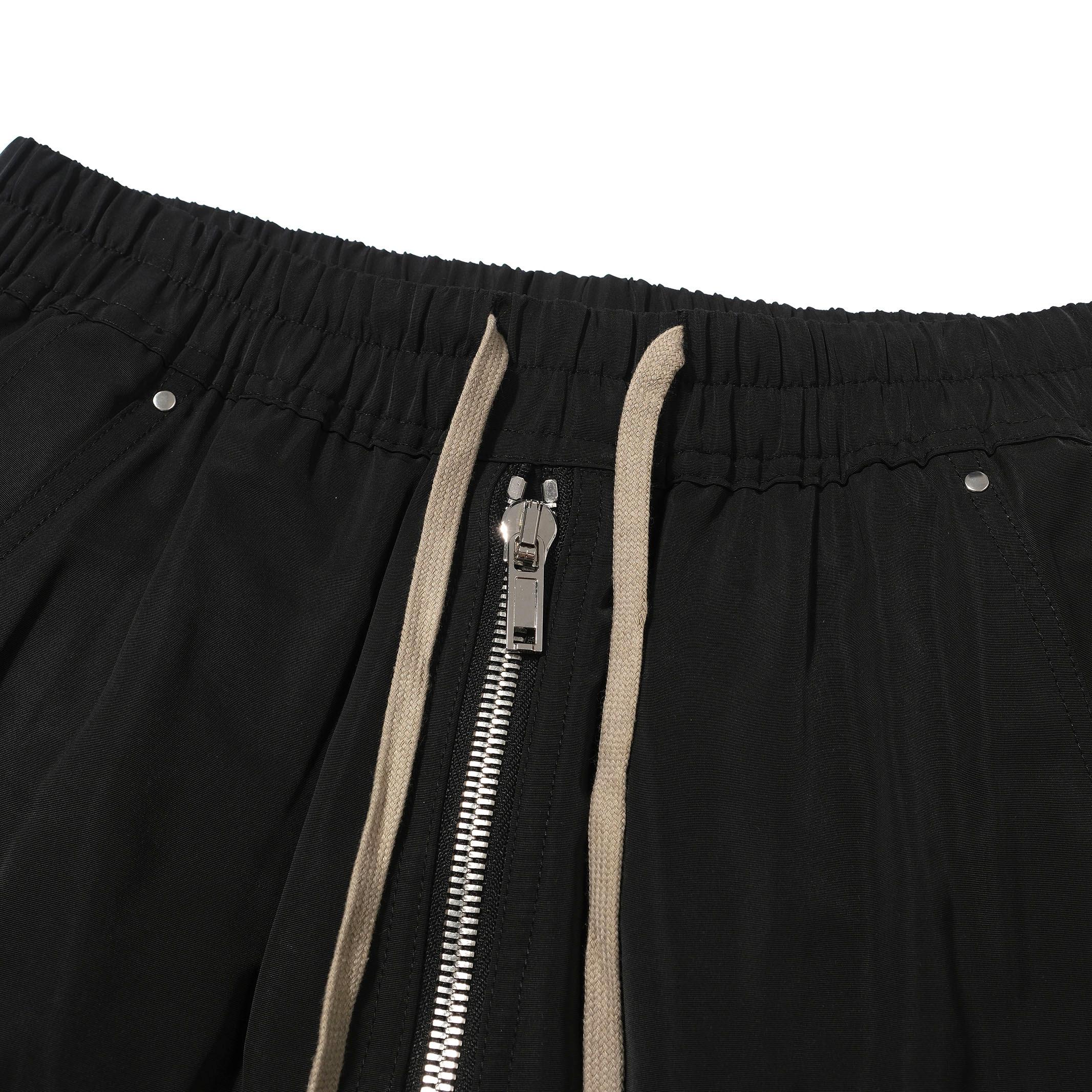 Rick Owens Black Drawstring Cargo Shorts - Luxury Darkwear