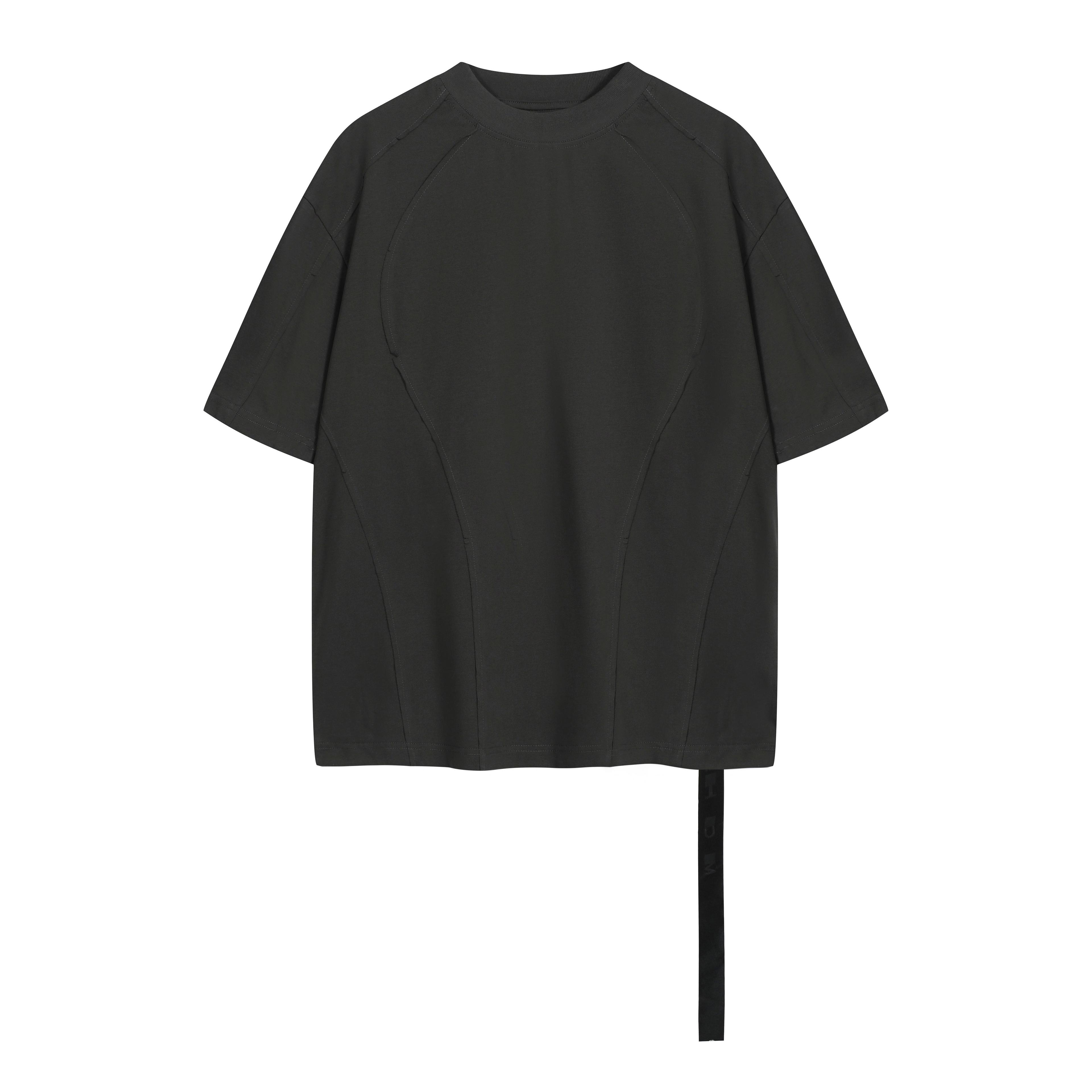 Rick Owens Black Seam Detail T-Shirt with Back Strap