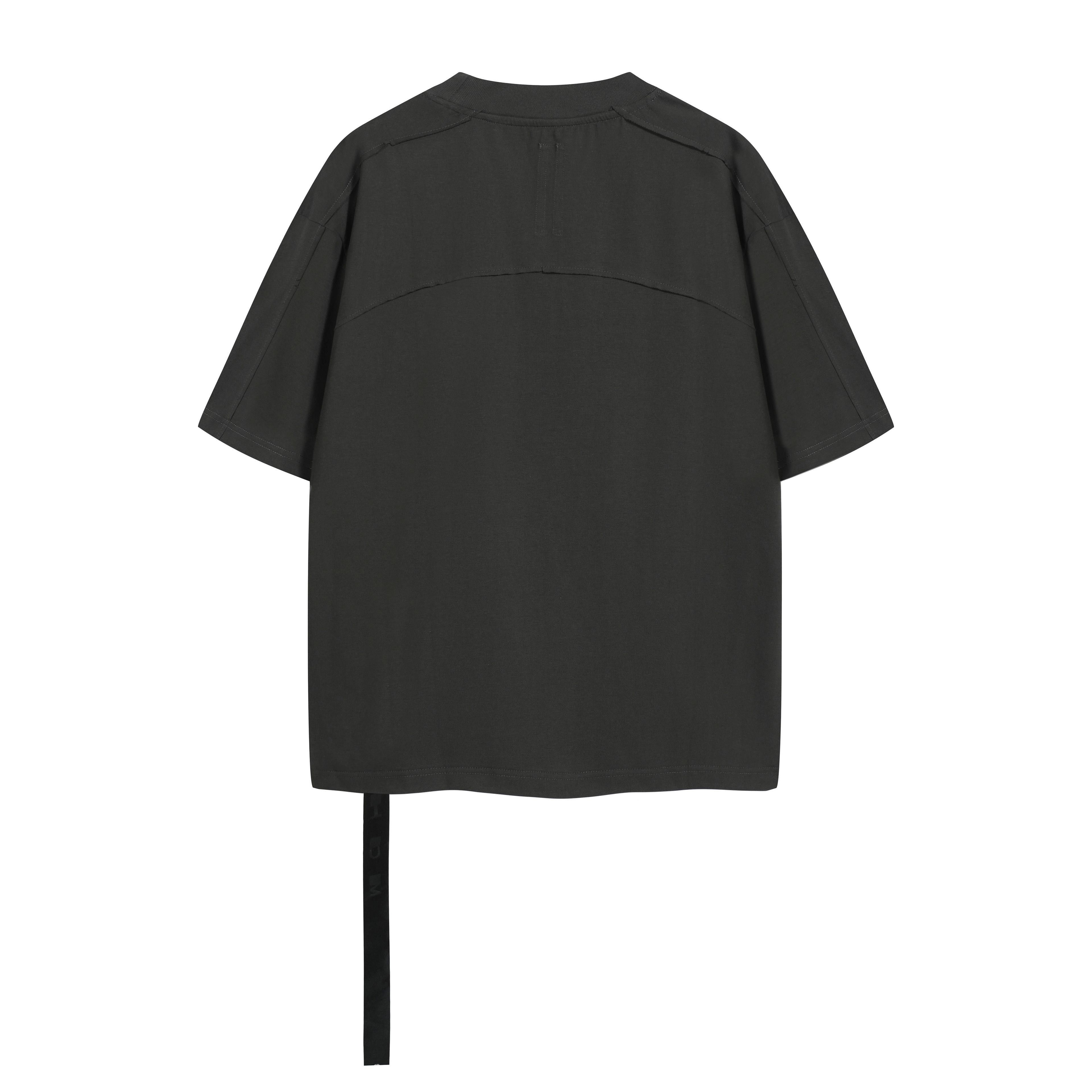 Rick Owens Black Seam Detail T-Shirt with Back Strap