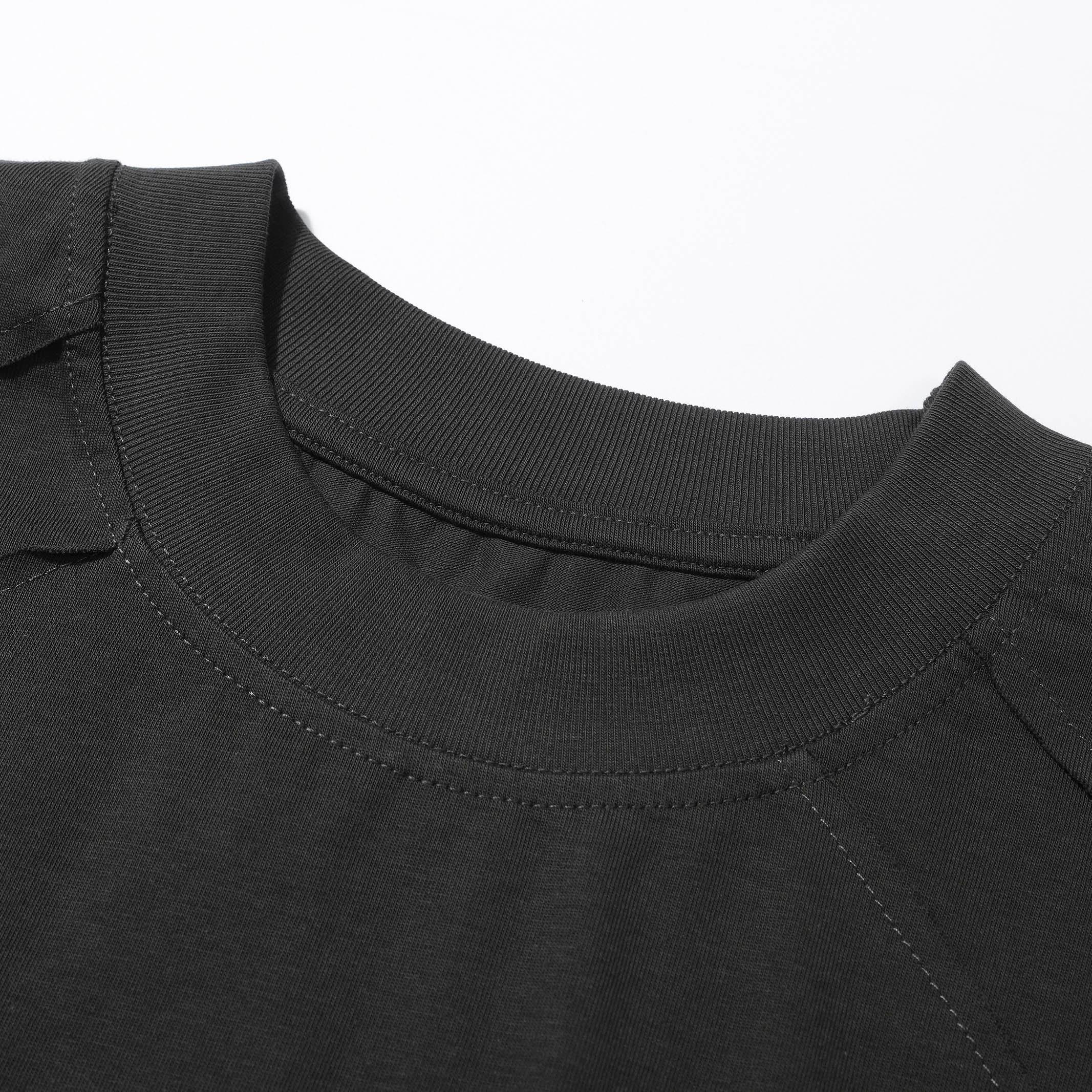 Rick Owens Black Seam Detail T-Shirt with Back Strap