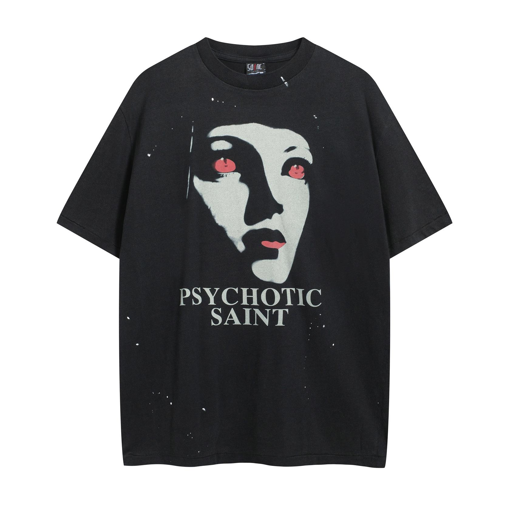 SAINT Mxxxxxx 'Psychotic Saint' Vintage Distressed T-Shirt
