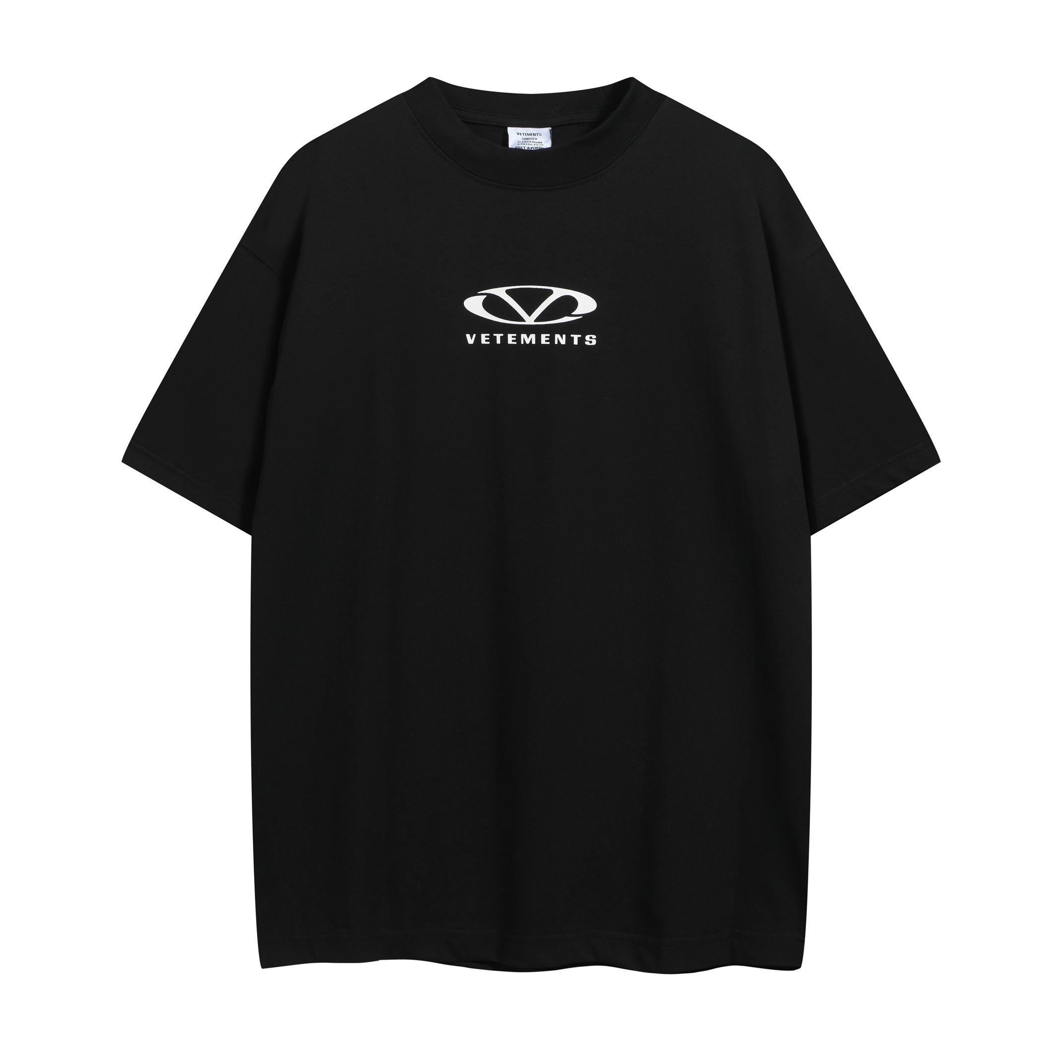 Vetements Black Oversized Eyewear Logo Graphic T-Shirt