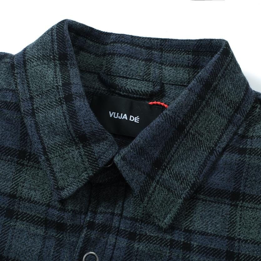 Vujadé Blue/Green Plaid Flannel Overshirt - Unisex