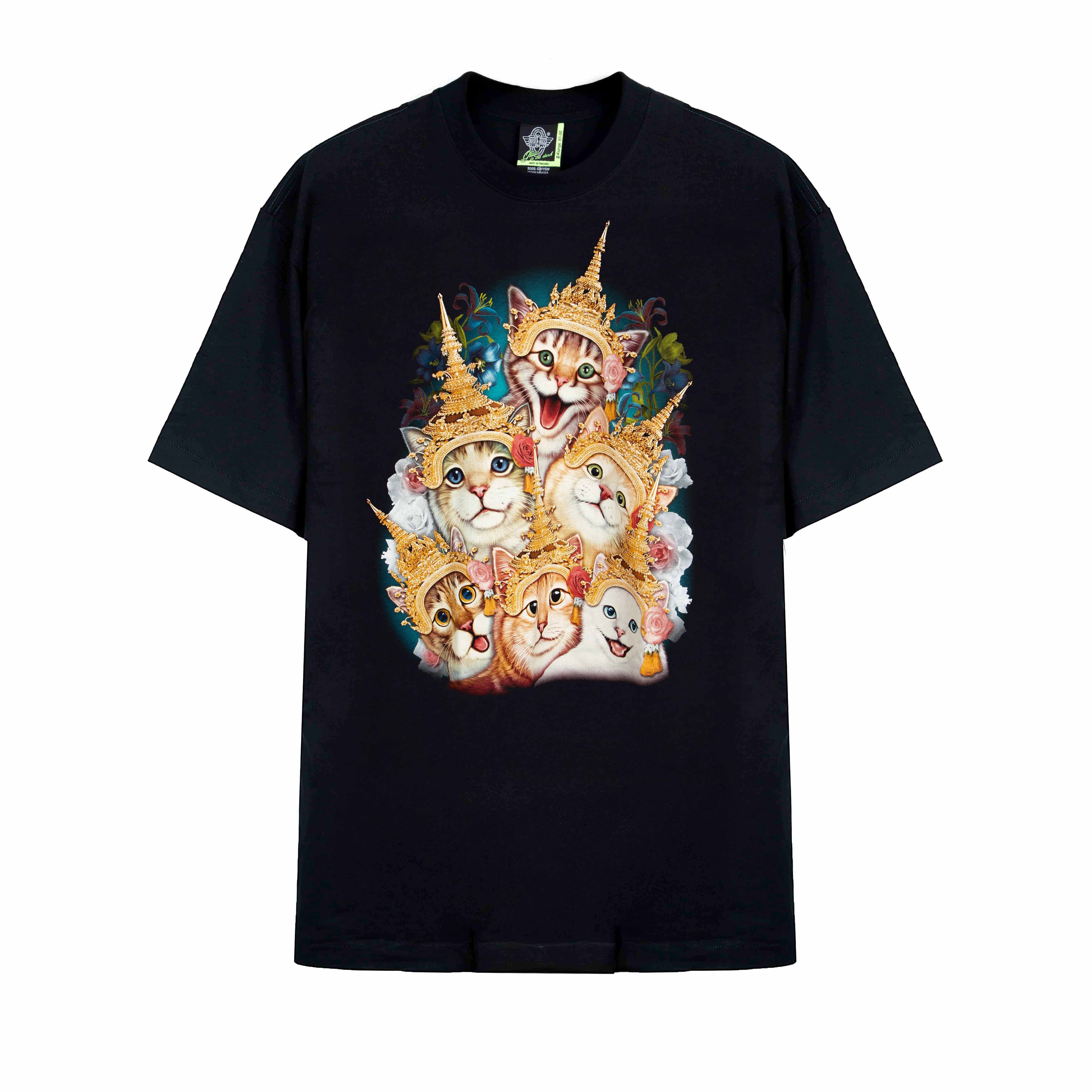 "Rock Eagle black unisex T-shirt with realistic elephant wildlife graphic"