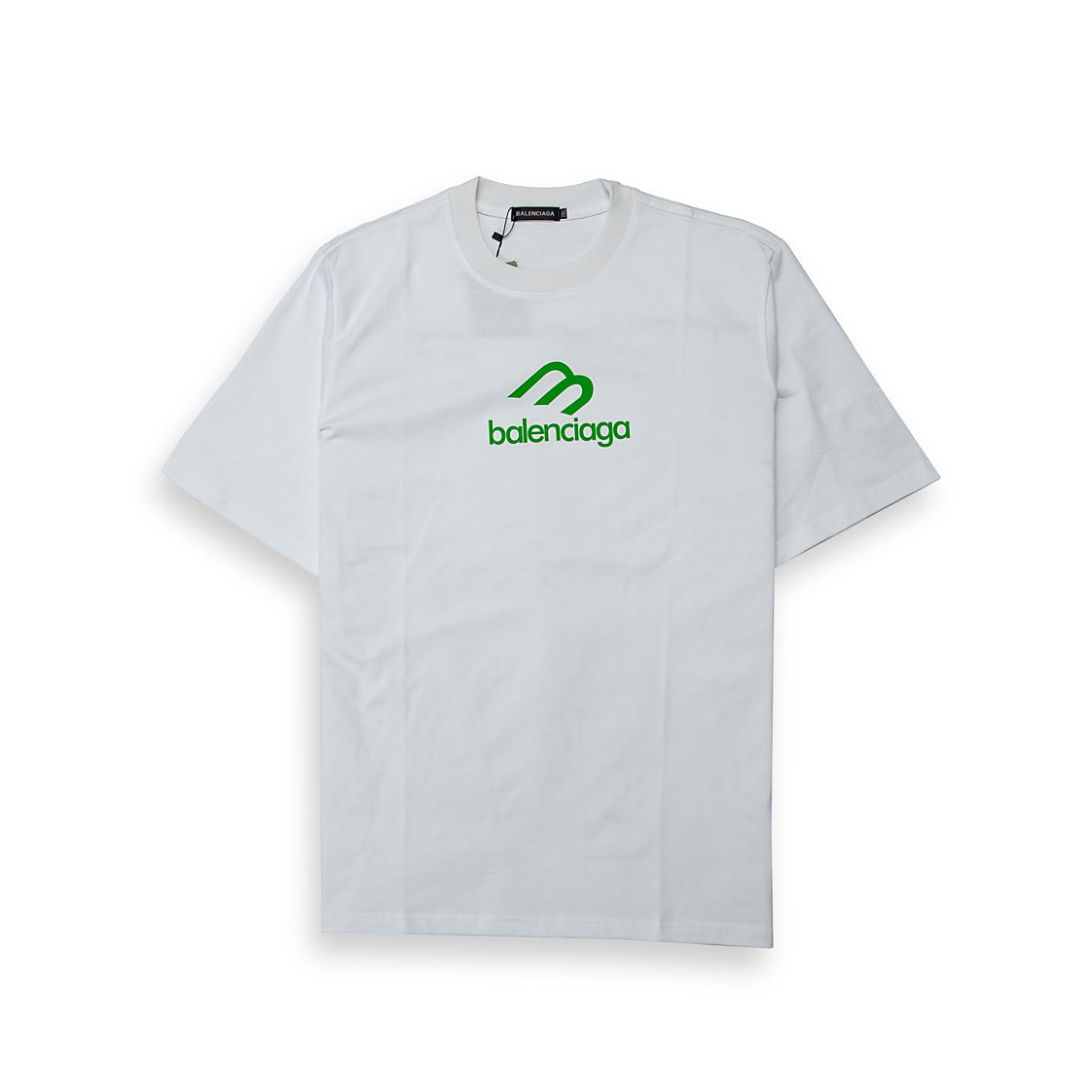 This is a minimalist and modern short-sleeved t-shirt from the luxury brand Balenciaga.