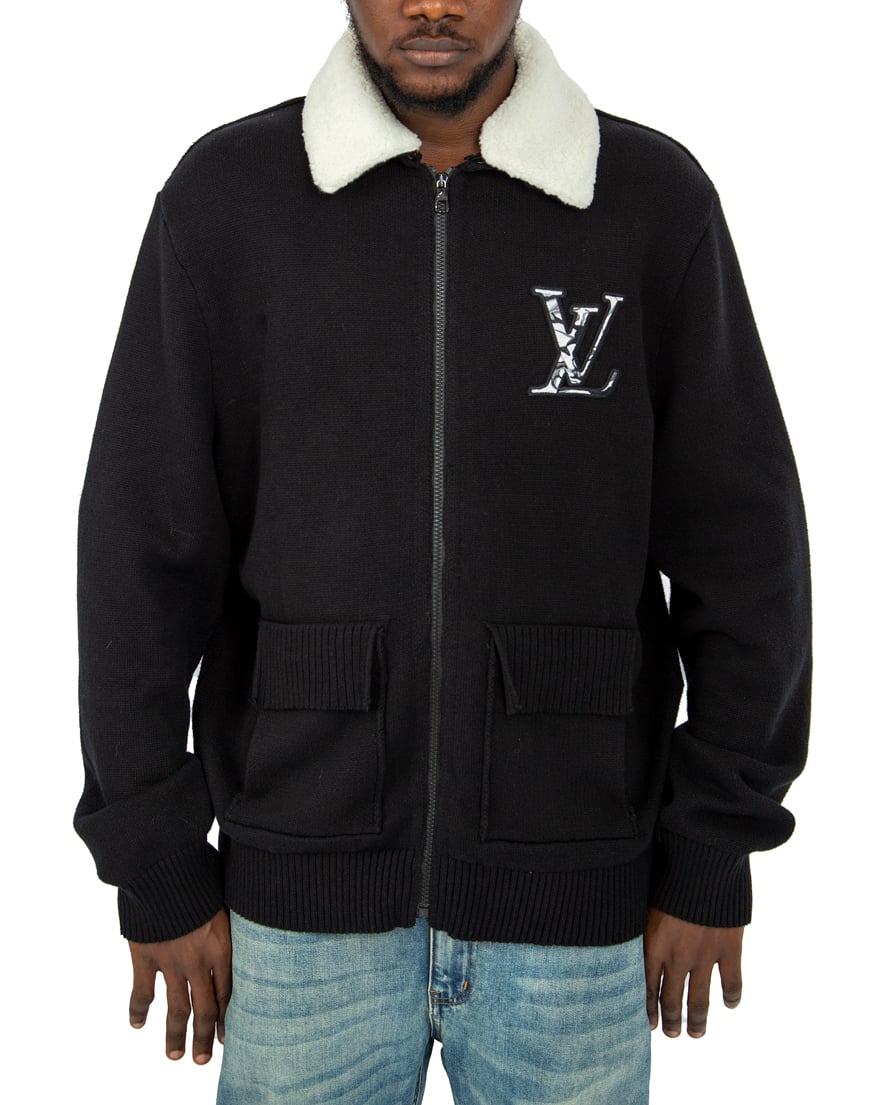 Louis Vuitton Wool Blouson, Black Shearling Collar