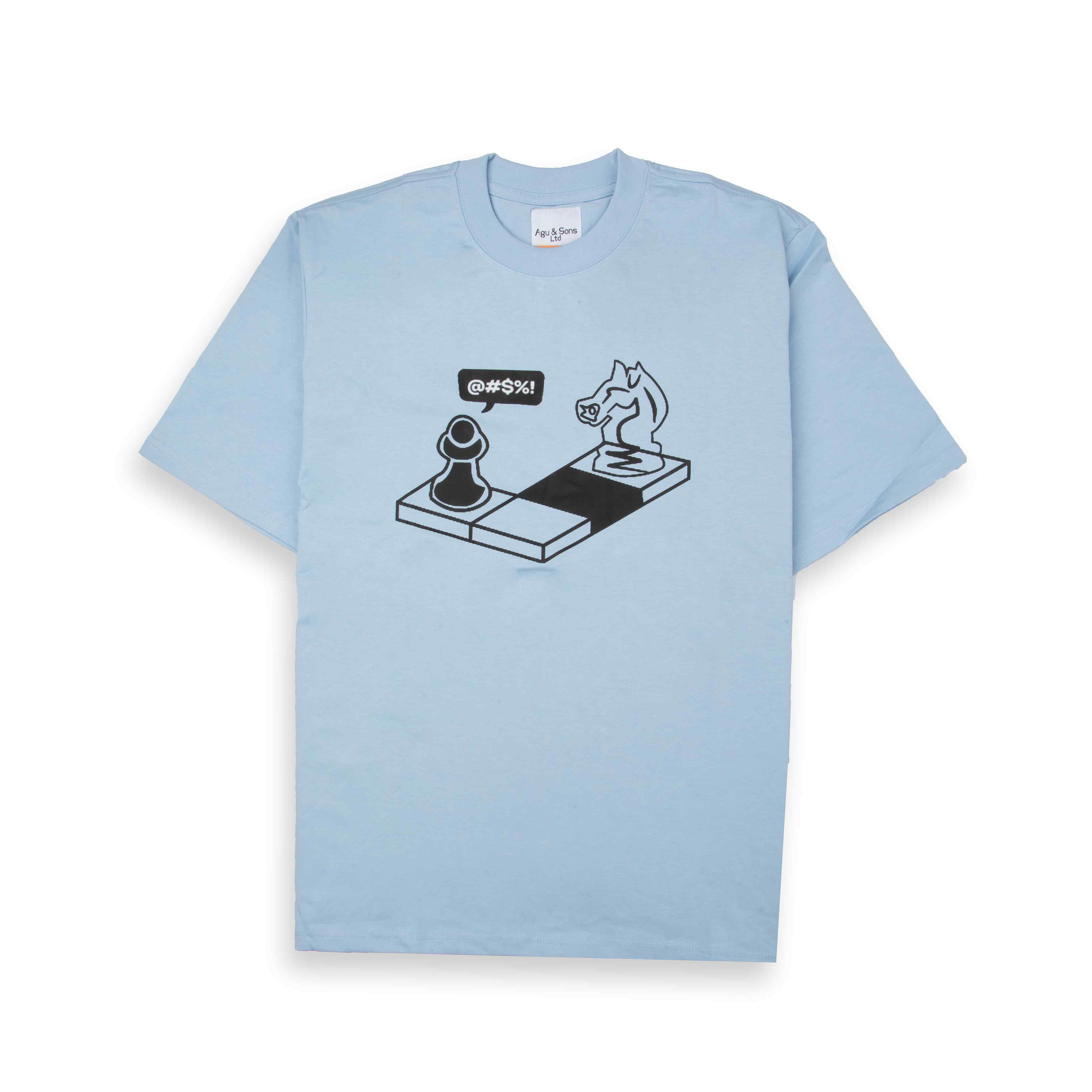 Agu & Sons Light Blue Checkmate Chess Tee