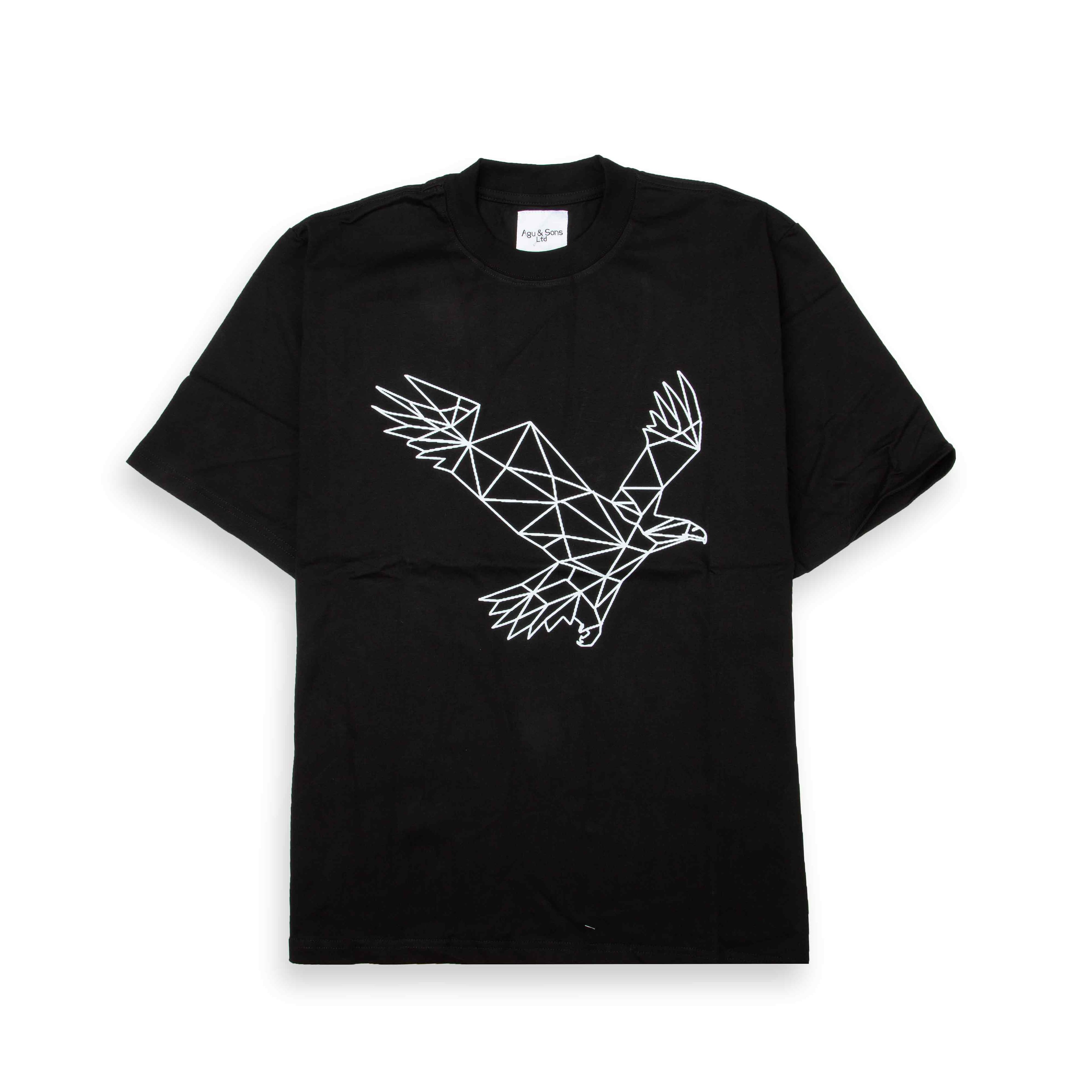 Agu & Sons Black Geometric Eagle Tee