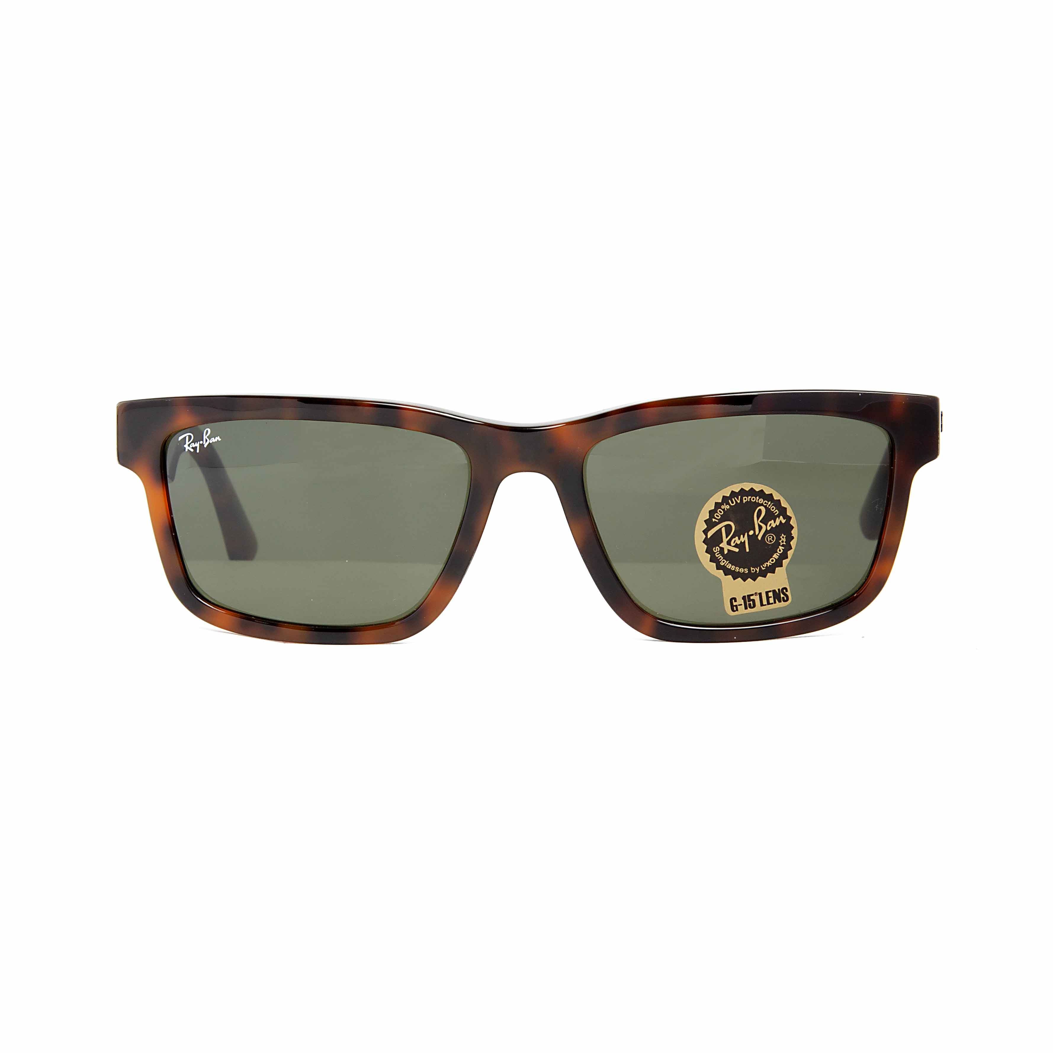 Ray-Ban Rectangular Havana Frame G-15 Green/Grey Lens Sunglasses - Unisex"